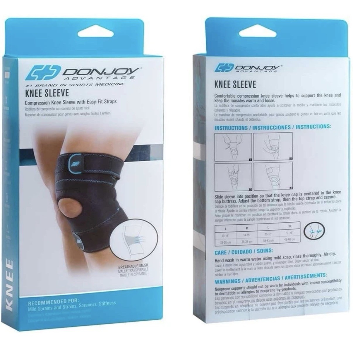 DonJoy Advantage Knee Sleeve Black Medium. Moderate Support. Fits 14-15