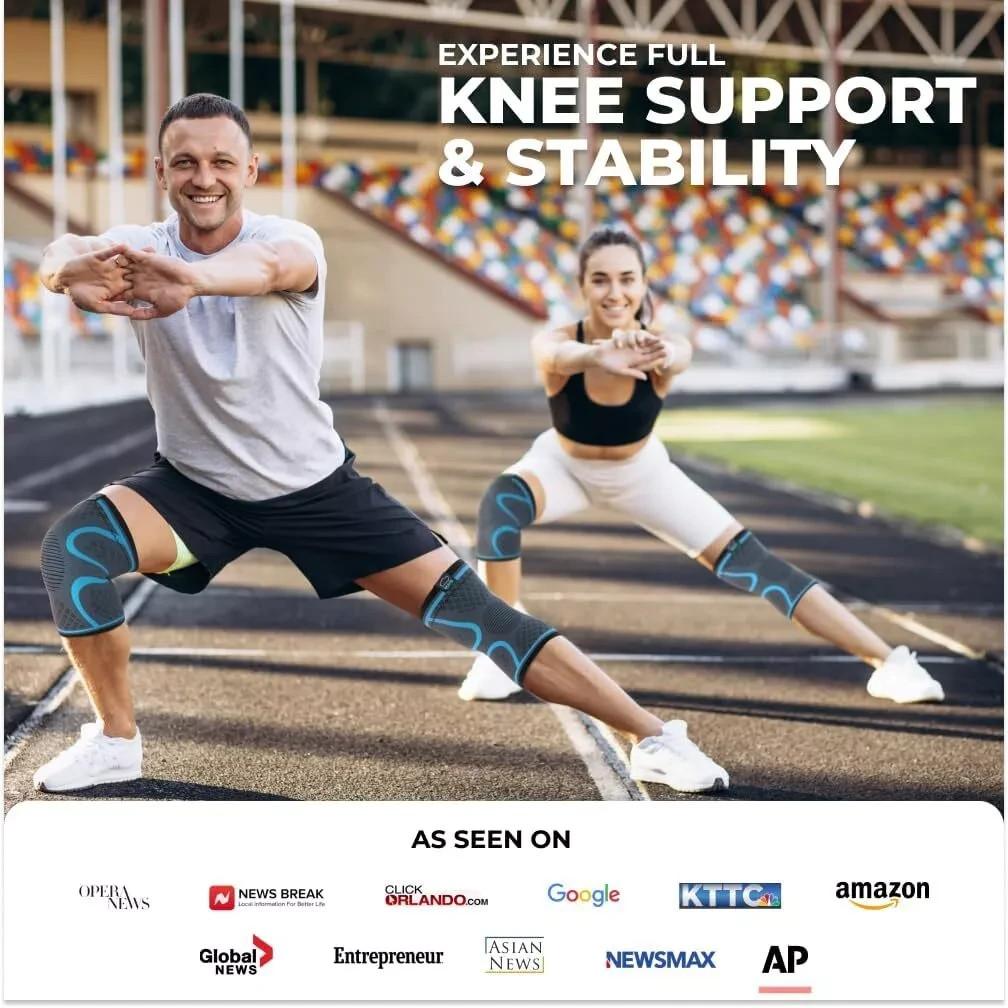 Modvel 2-Pack Compression Knee Brace Men Women Running ACL Arthritis Relief