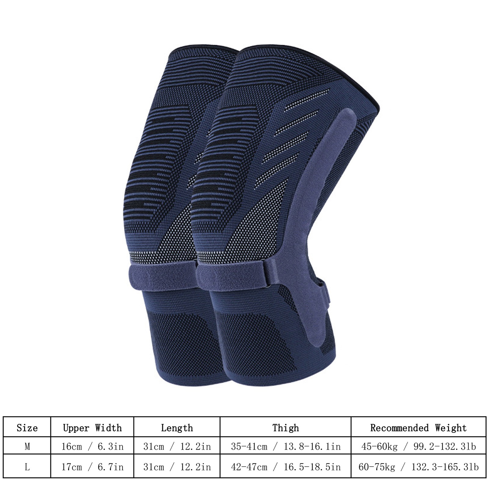 Breathable Compression Knee Brace With Dual-Side Spring Stabilizers For Run QXGH