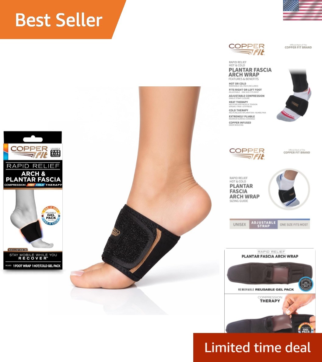 Comfortable Hot/Cold Gel Foot Wrap for Plantar Fasciitis – One Size Fits Most