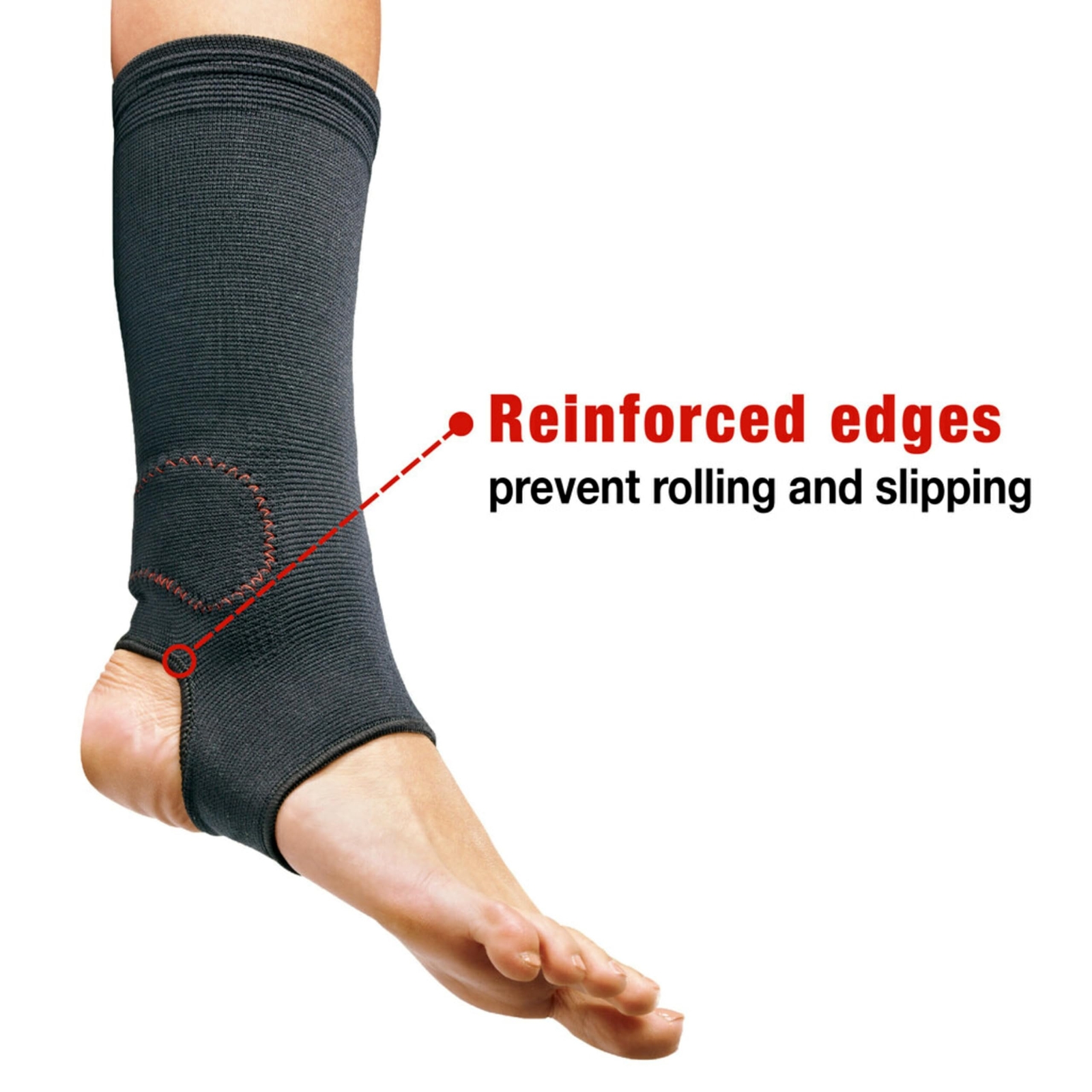 ACE Brand Compression Ankle Support Black Soft Neoprene Heat Retention