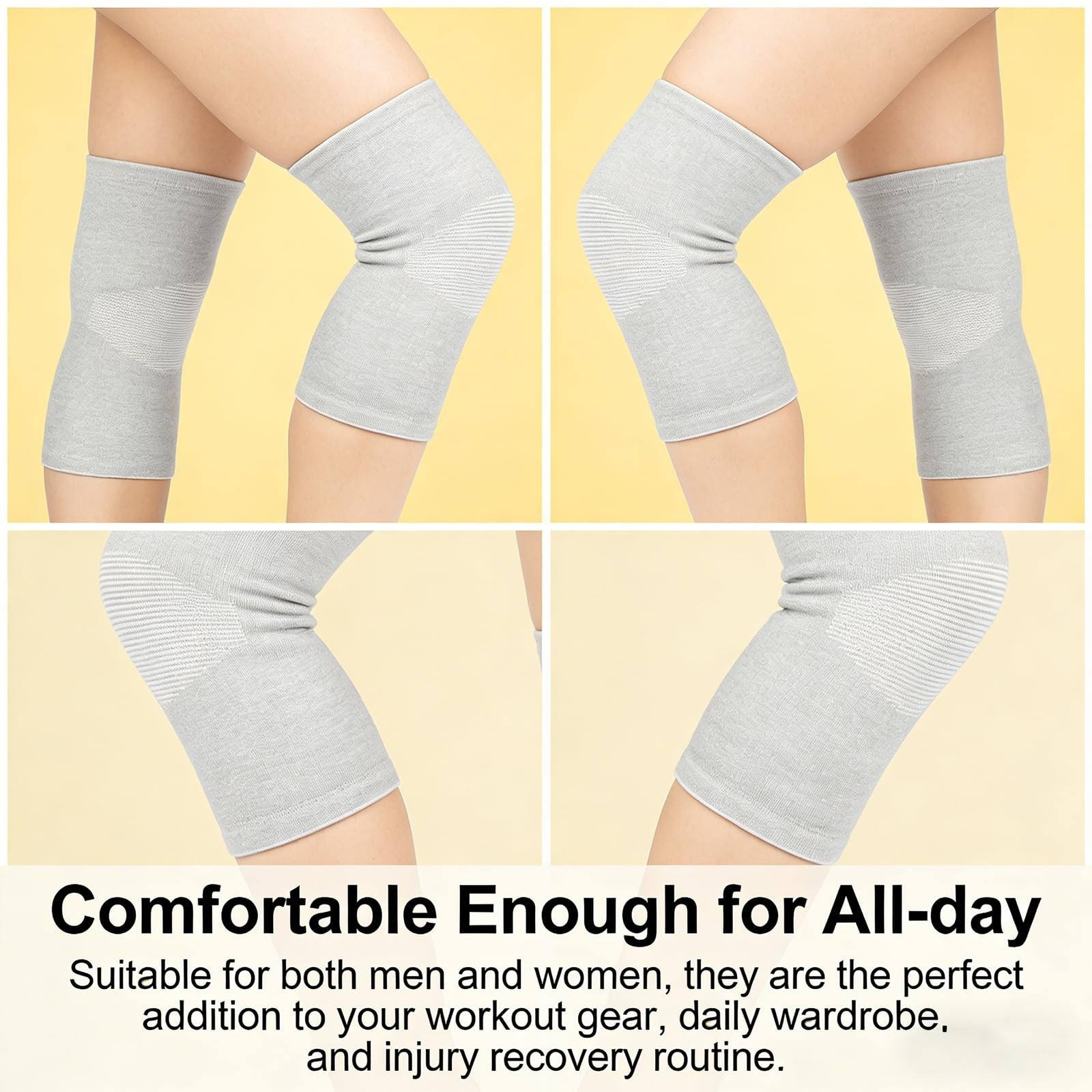 Bamboo Charcoal Knee Sleeve – Elastic Compression Support for Joint Pain Relief,