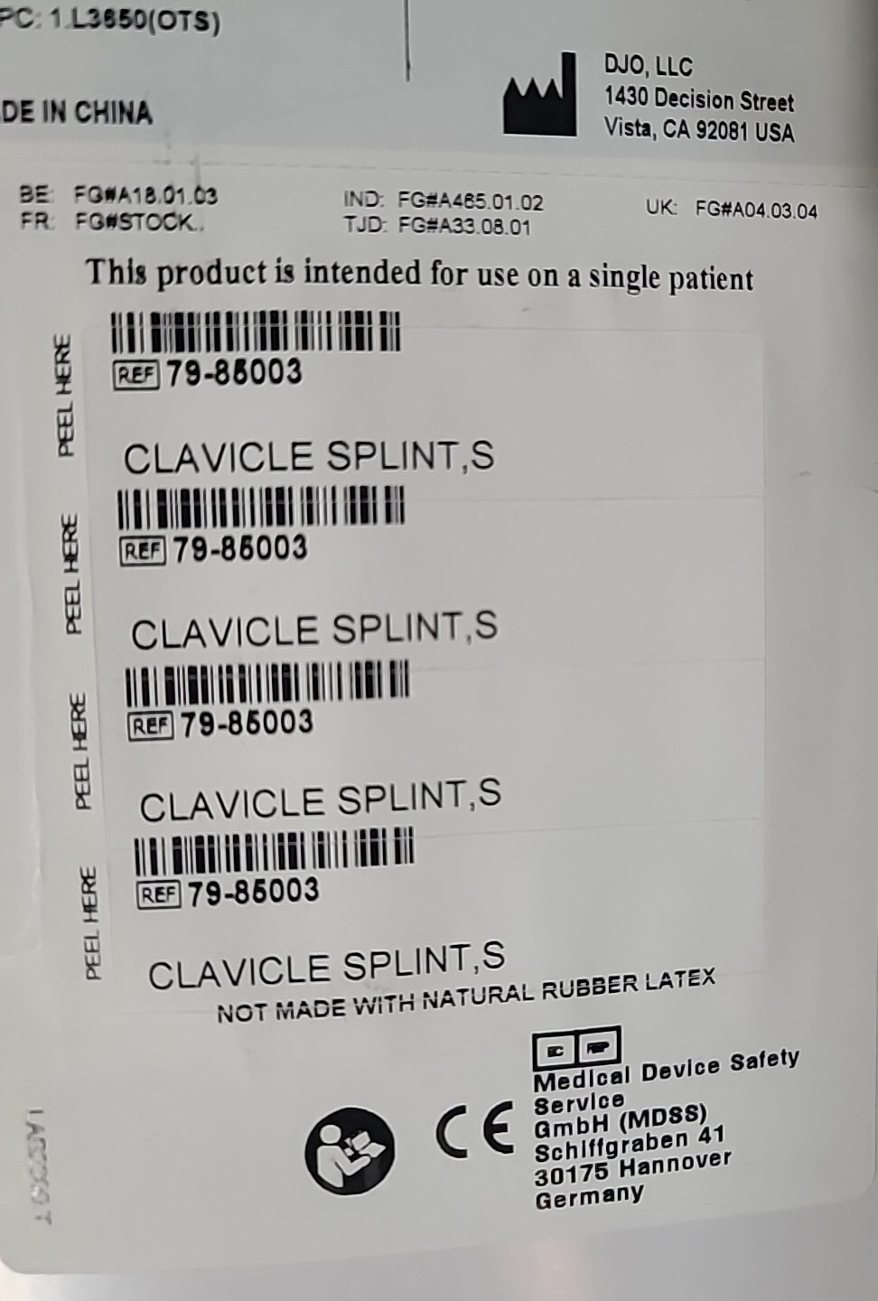 New Procare Universal Clavicle Splint Size Small SM 79-85003