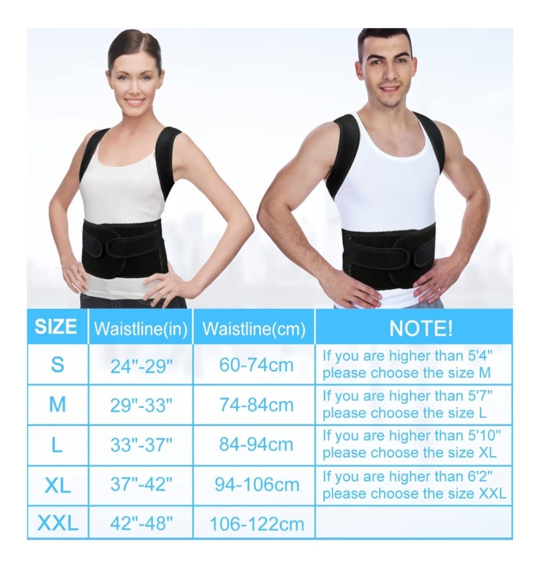 PAZAPO Posture Corrector/Lumbar Support for Men and Women-XL-NEW OUT OF ORIG PKG