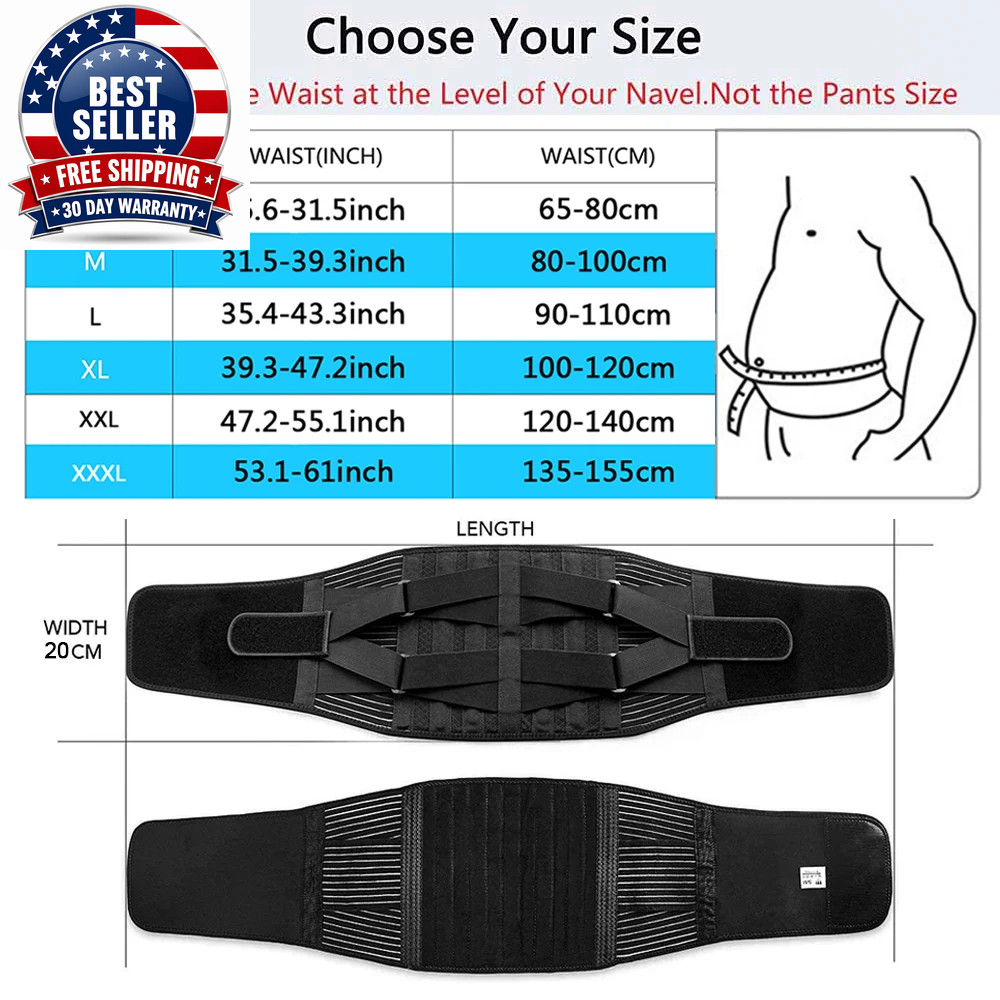 Double Pull Back Lumbar Support Belt Waist Orthopedic Corset Men Women Spine Dec