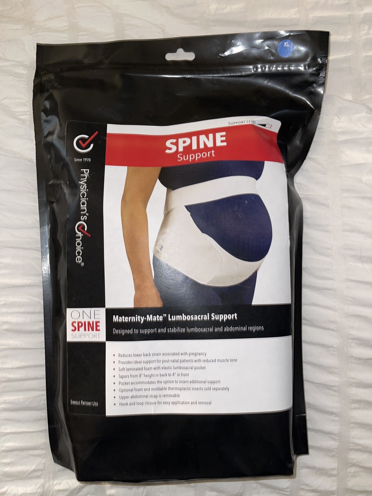 bird & cronin maternity-mate lumbar sacral Spine support XL NEW