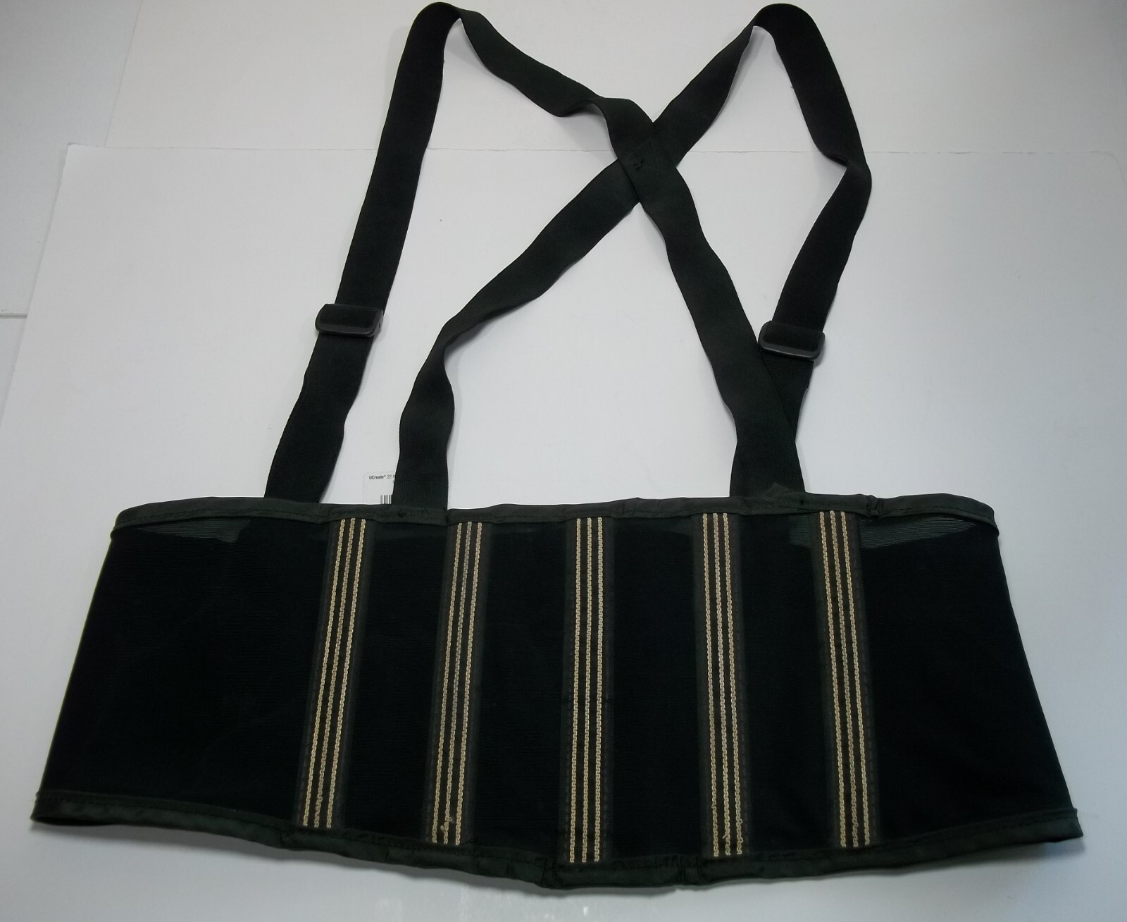 Size L Lifting Lumbar Lower Back Waist Support Belt Brace Suspender Black