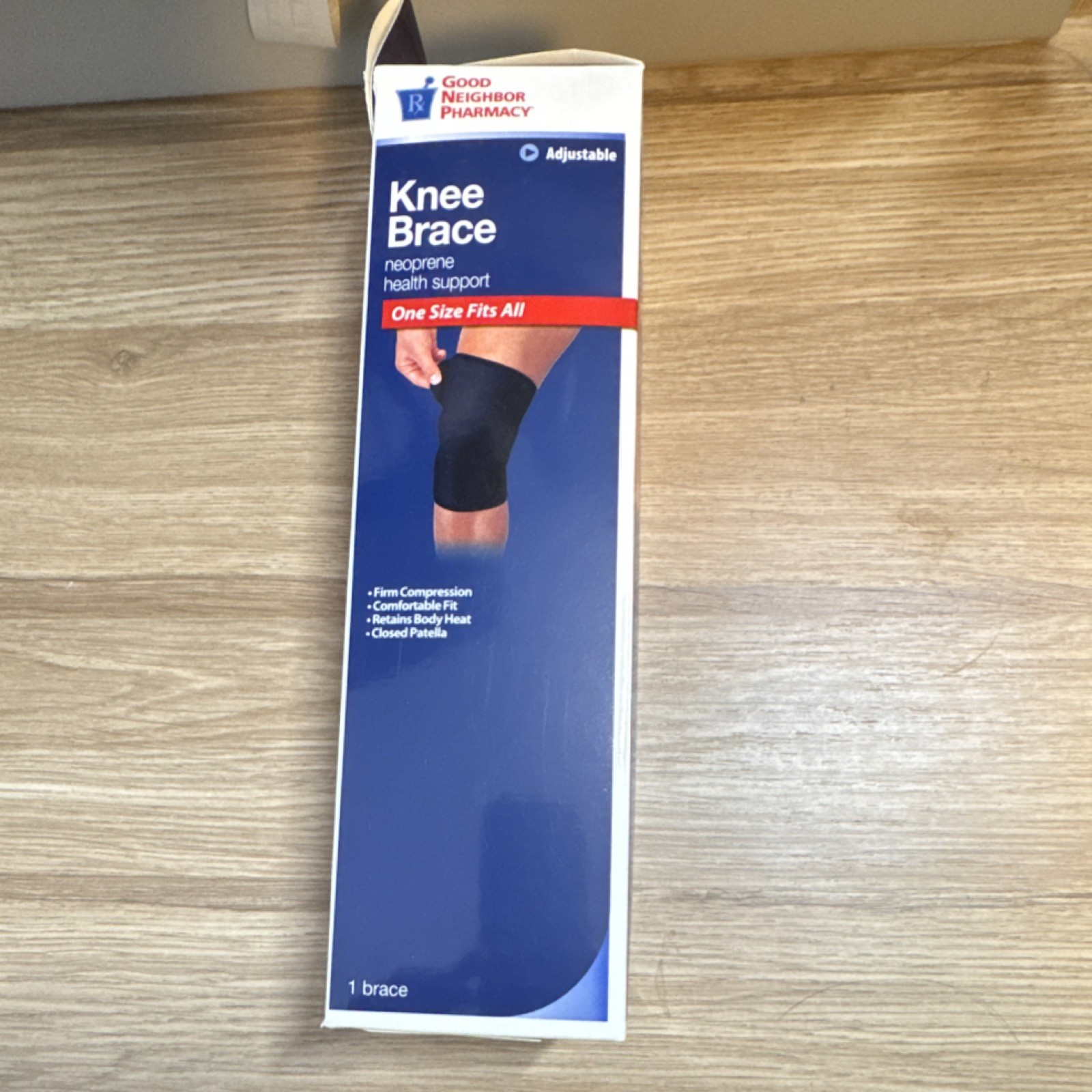 Good Neighbor Pharmacy Neoprene Knee Brace Adjustable Compression Black