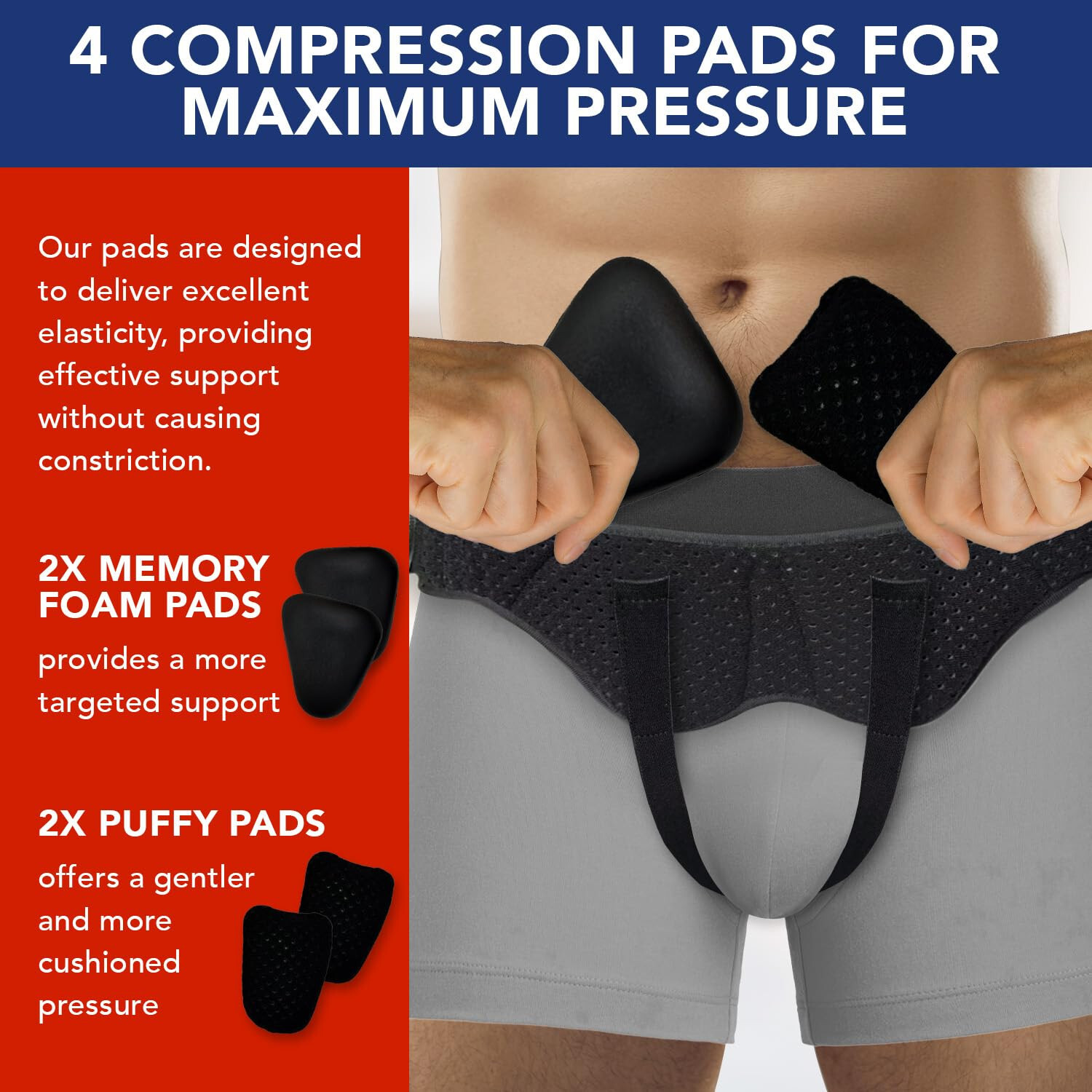 Men Inguinal Hernia Support Belt Double Groin Hernia Pain Relief Truss Brace Med