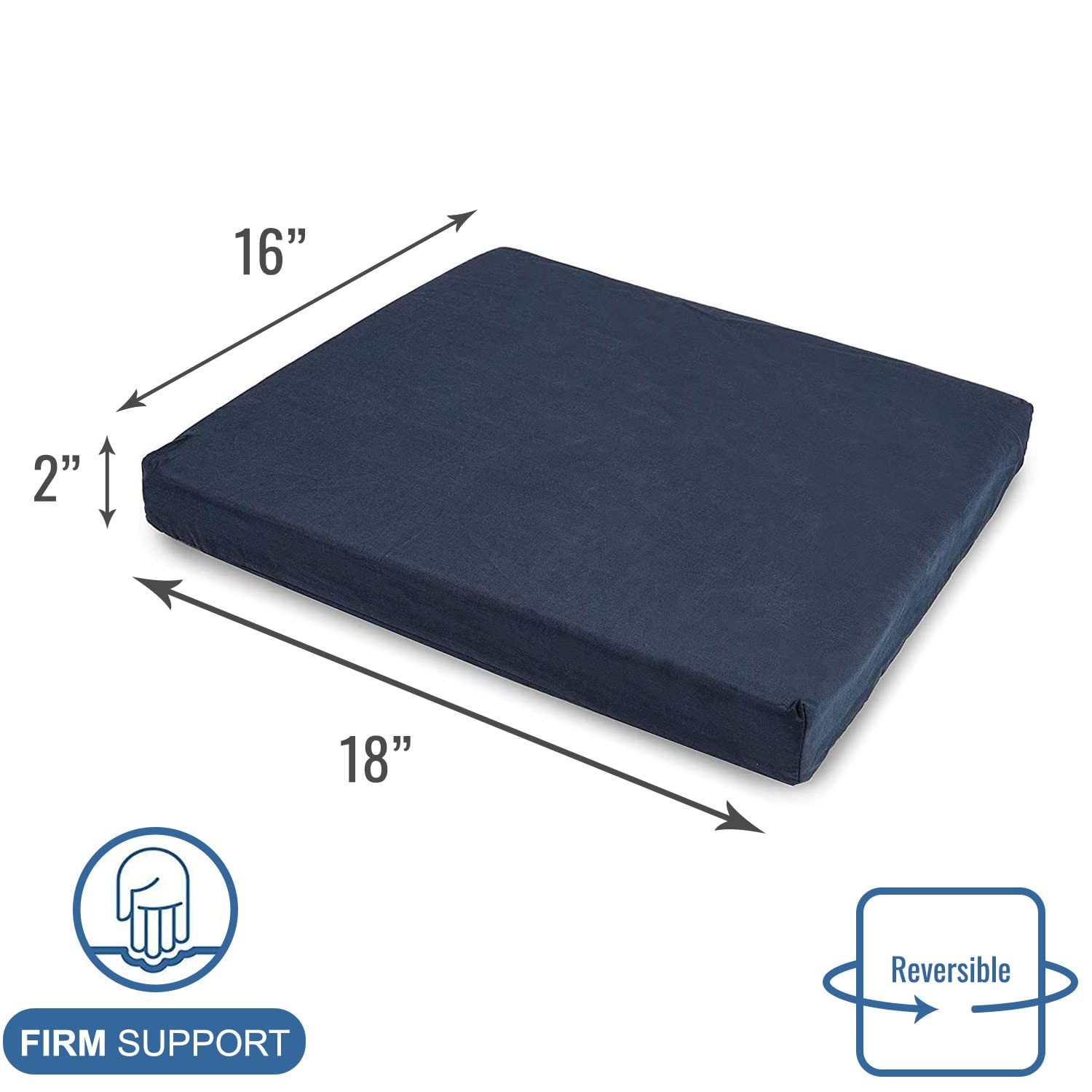 DMI Seat Cushion and Chair for Office Chairs, 2 inch thick, Navy Blue