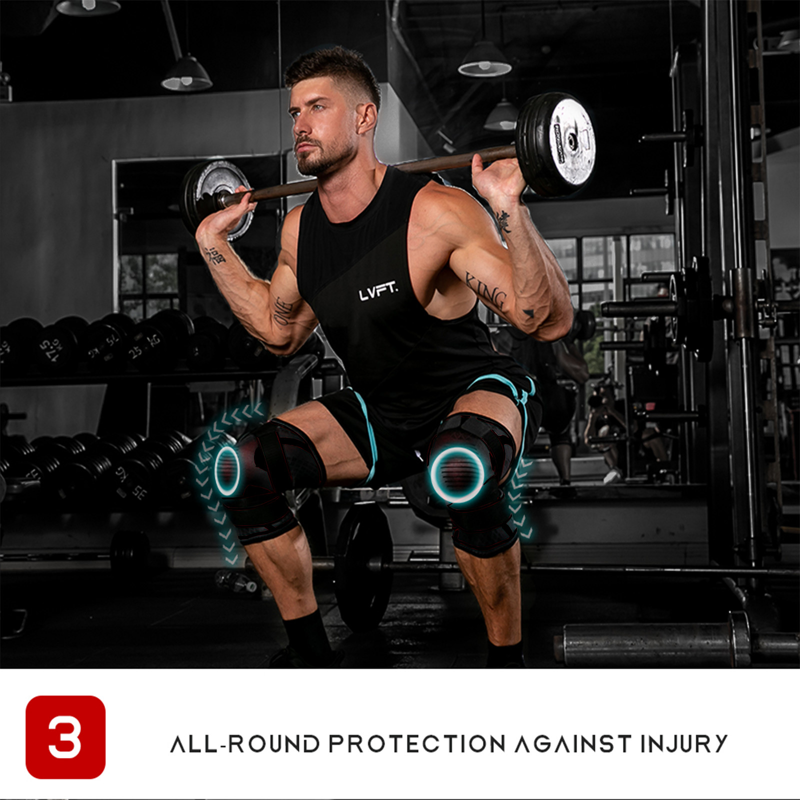 2 Knee Brace Sleeve Compression Support Sport Gym Joint Pain Arthritis Relief