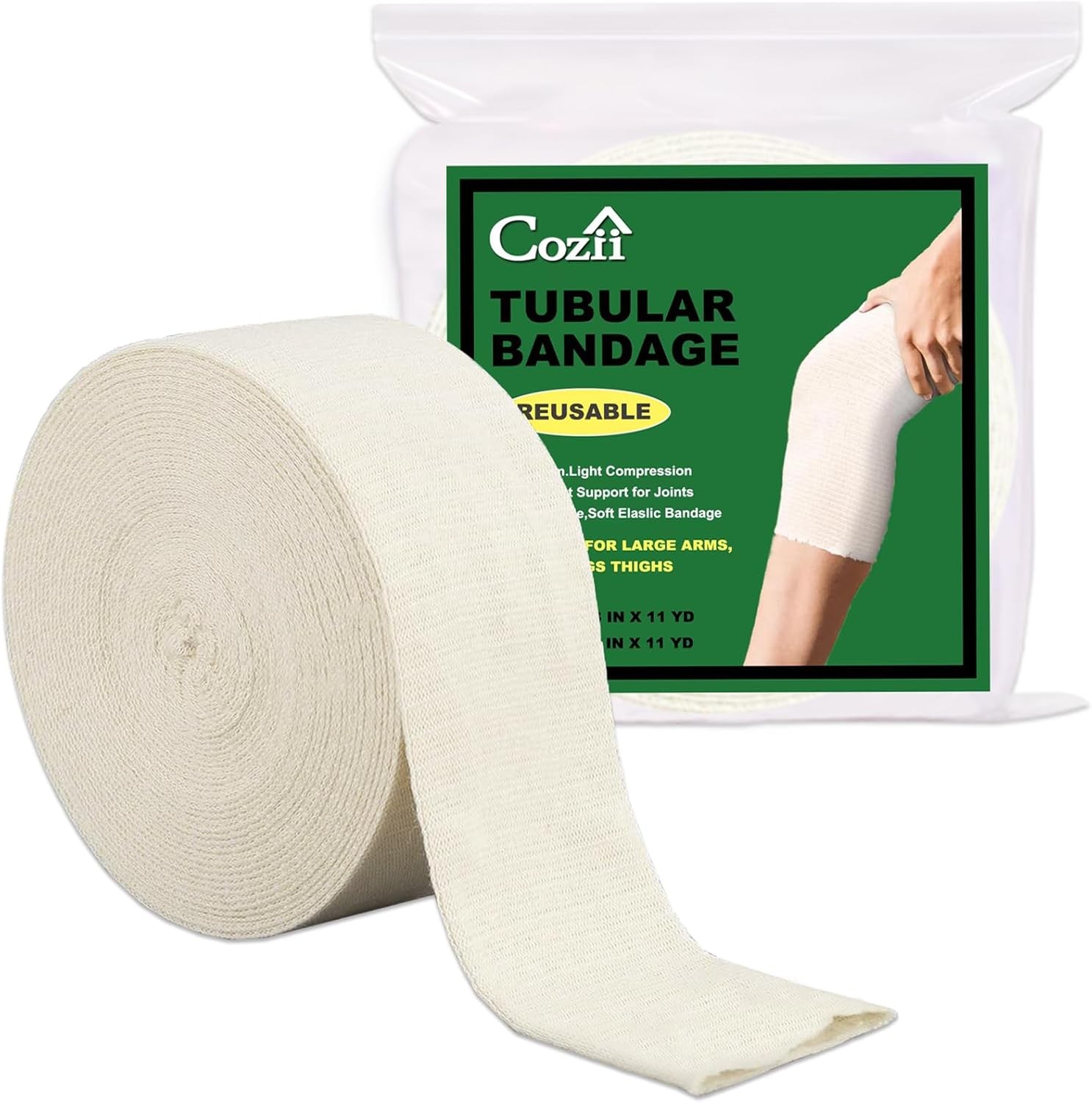 Elastic Tubular Support Bandage, Stockinette Tubing for Arm, Legs, Knees, Compre