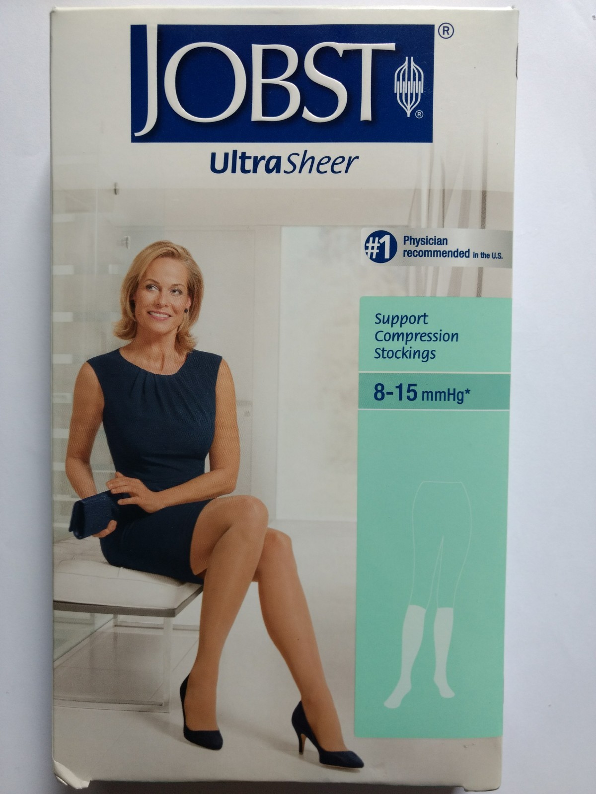 Black M Jobst Support Compression Knee Ct. Ultra sheer stockings 8-15 mmHg