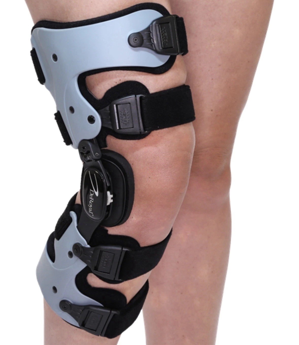 DeRoyal OA Single Upright Knee Brace Stabilization Gray/Black