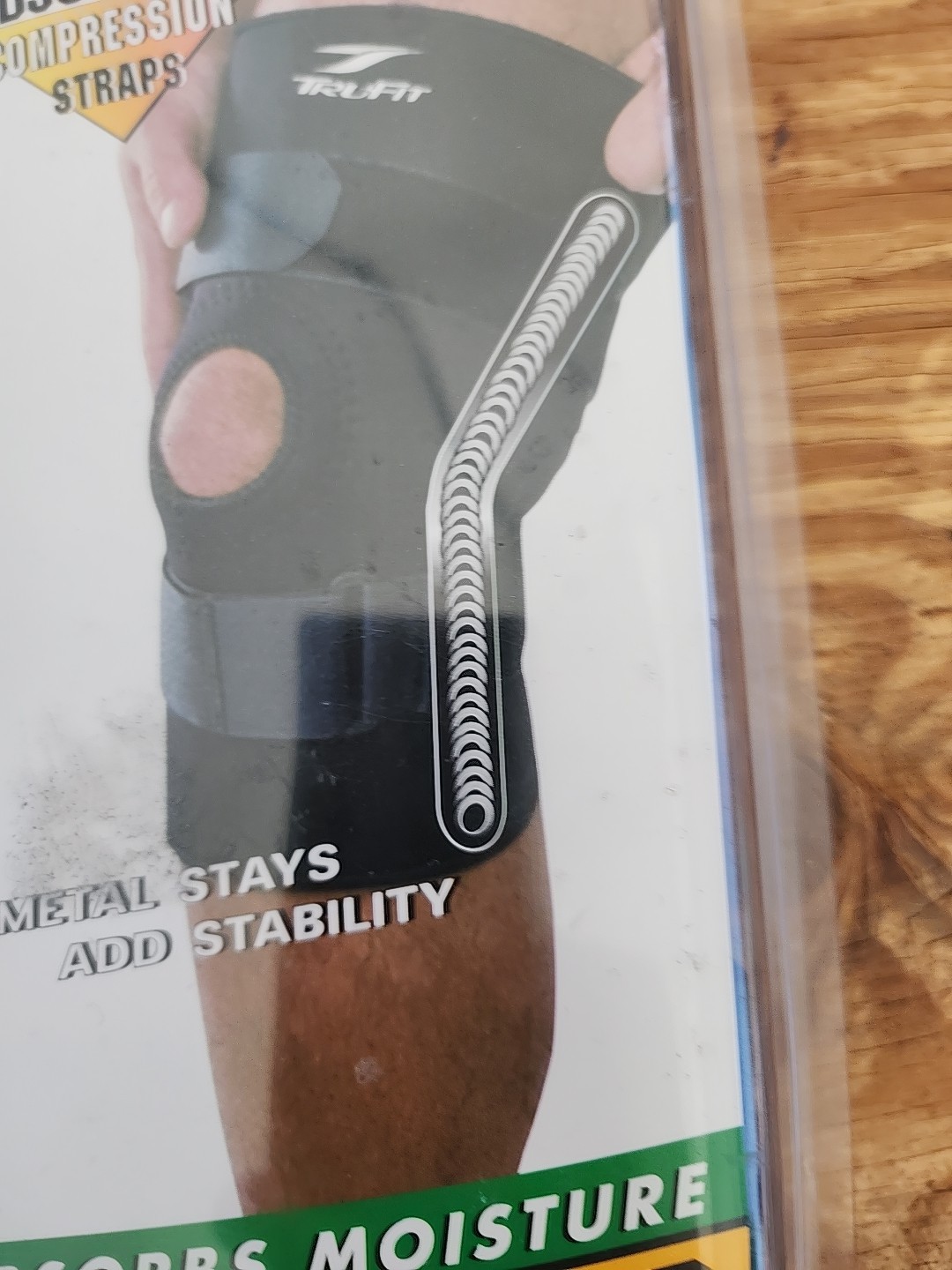 TRUFIT* 1pc KNEE STABILIZER COMPRESSION STRAPS Terry Lined METAL STAYS Medium