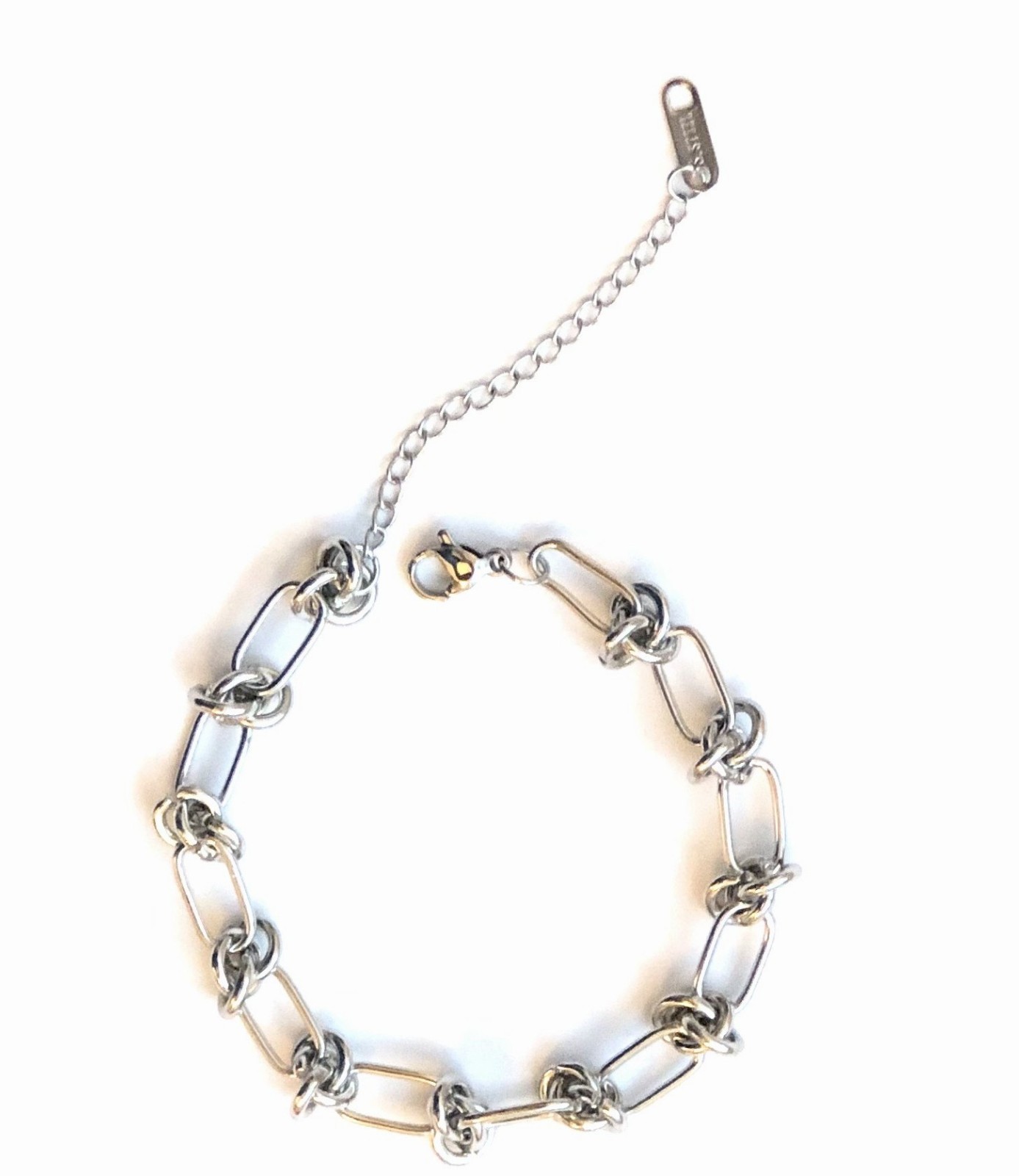 Thorn Link Chain Bracelet – Silver Stainless Steel – Waterproof – New