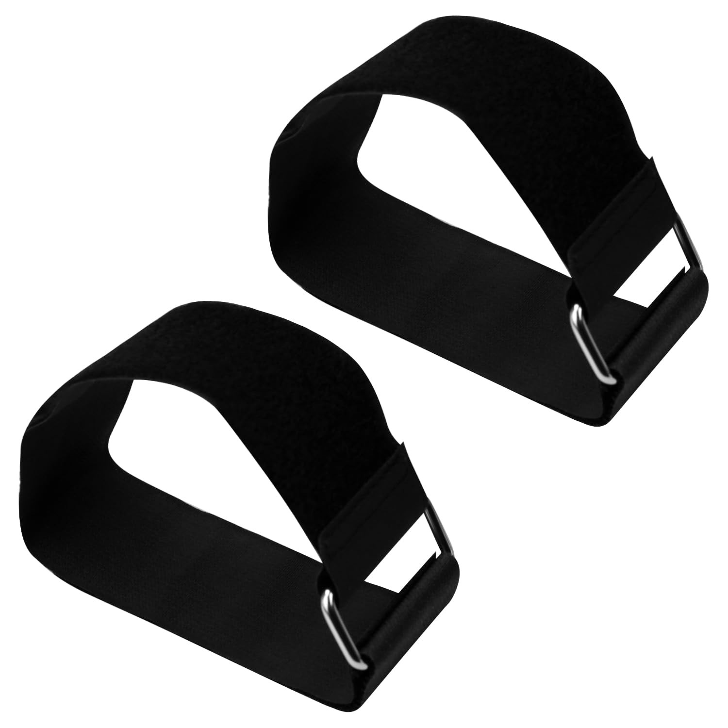 2pcs Ellipse Leg Exerciser Machine Pedal Straps, Traction Bands for Black