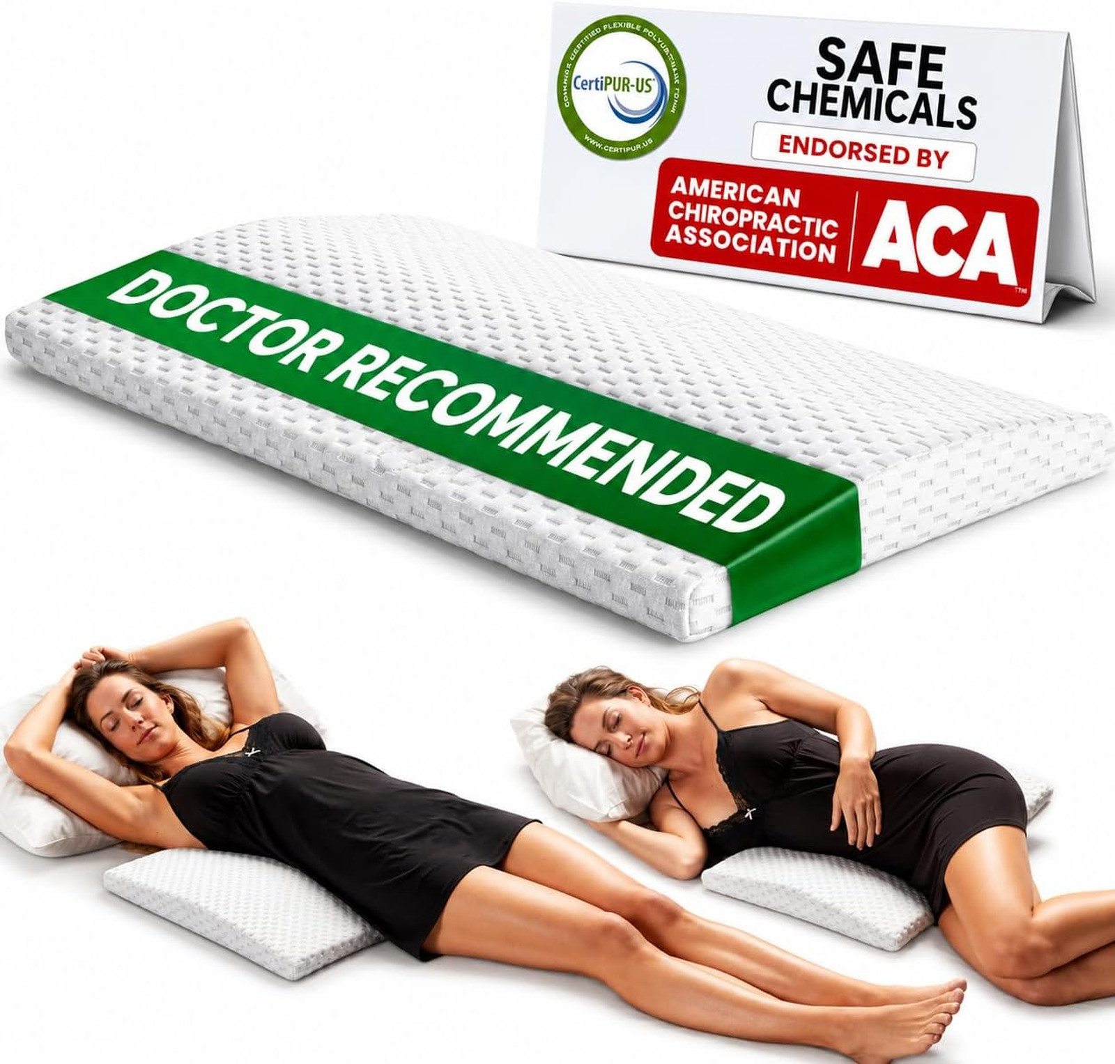 Lumbar Support Pillow for Sleeping Memory Foam for Back Pain Relief Side Back