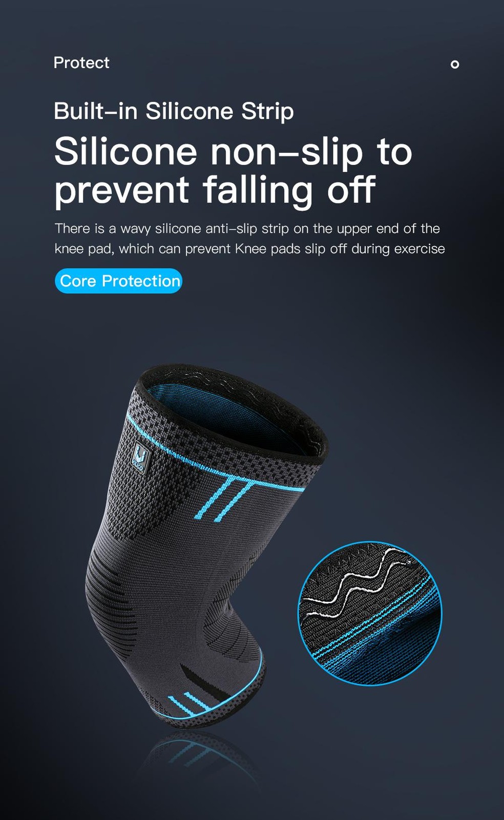 1 Pcs Compression Knee Support Sleeve Elastic Knee Pads Brace Springs Gym Sports