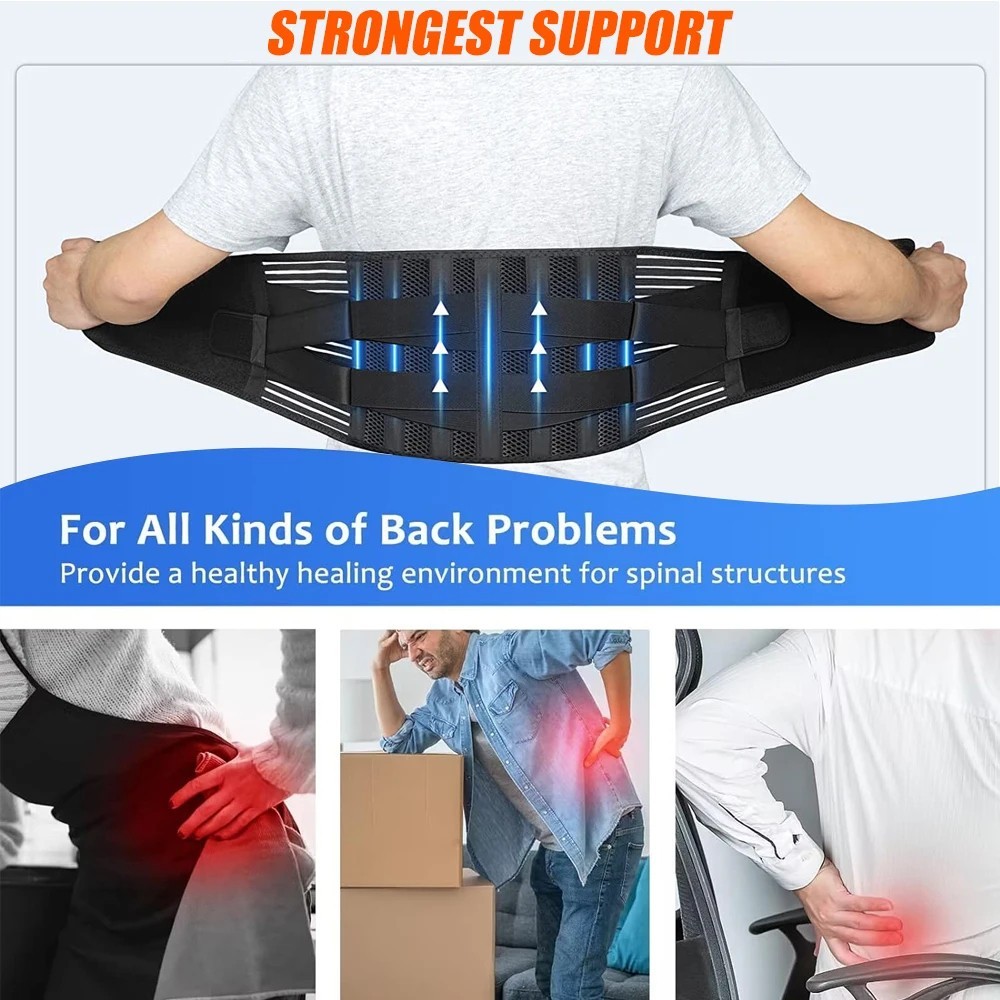 Adjustable Lower Back Brace Lumbar Support Waist Belt For Men Women Pain Relief