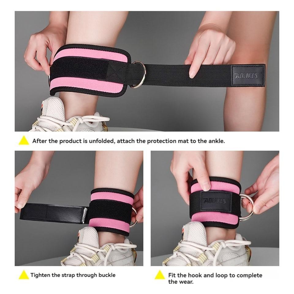 Aolikes Adjustable Padded Ankle Wrist Cuffs Padded Straps D-ring Glute Kickback