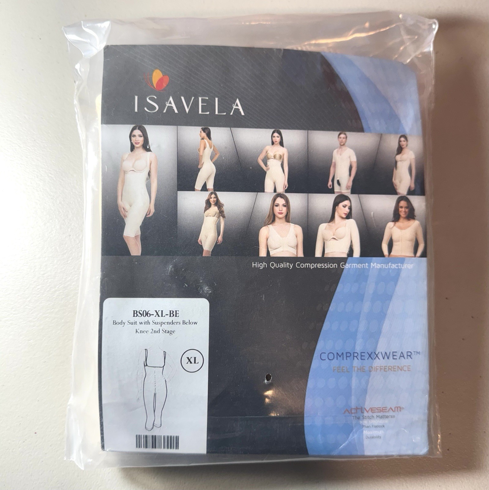 ISAVELA XL COMPREXXWEAR BS06-XL-BE Body Suit Suspenders Below Knee 2nd Stage