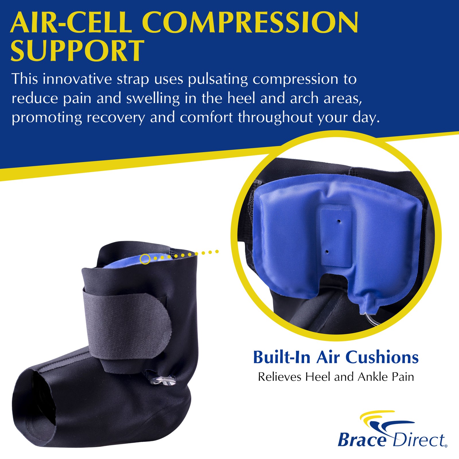Day Pneumatic Air Pressure Foot Brace Strap- Foot Pain Relief by Brace Direct