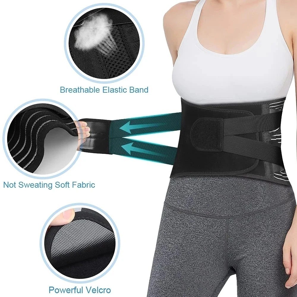 Adjustable Lower Back Brace Lumbar Support Waist Belt For Men Women Pain Relief