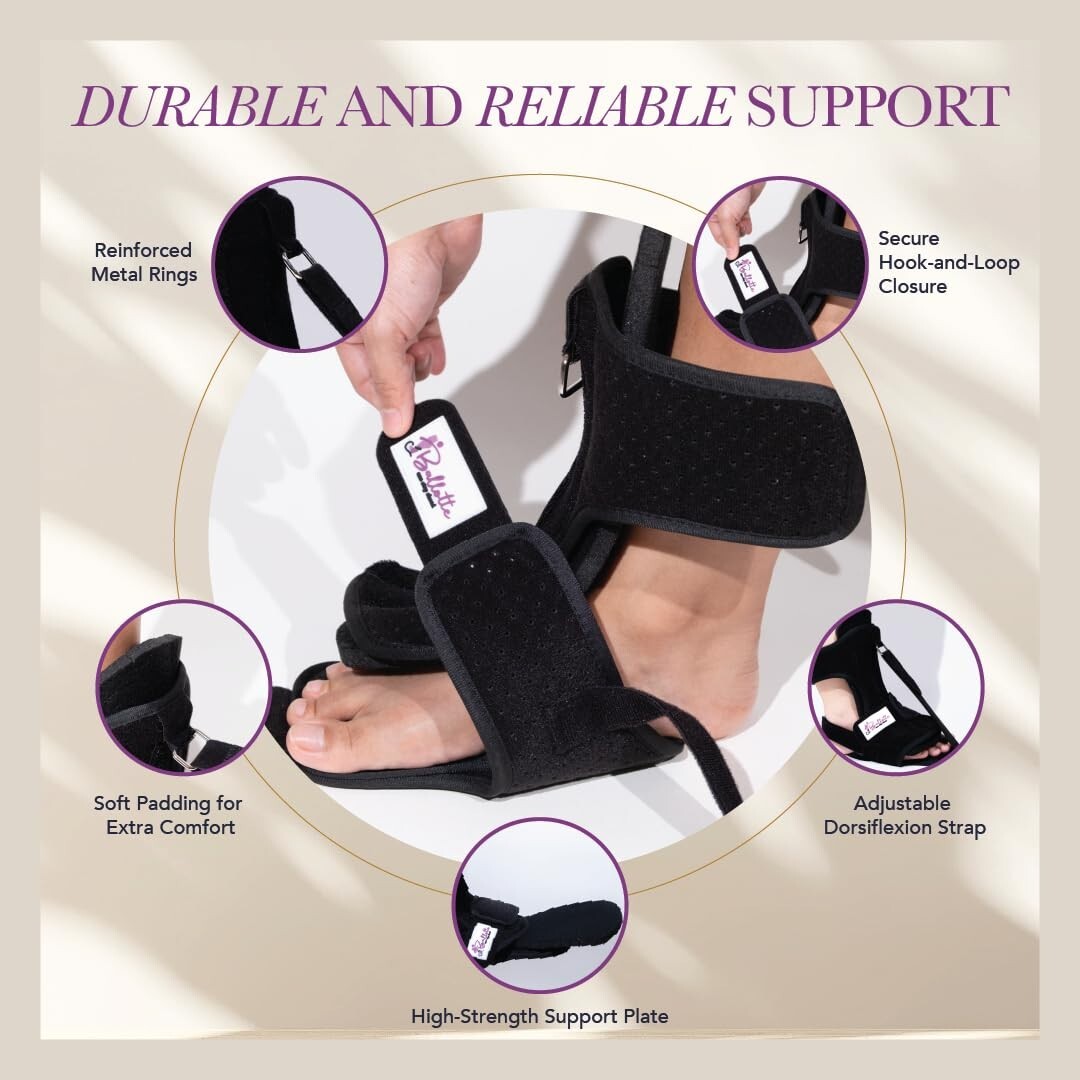 Adjustable Plantar Fasciitis Day & Overnight Foot Heel Splint Brace: Cushioned