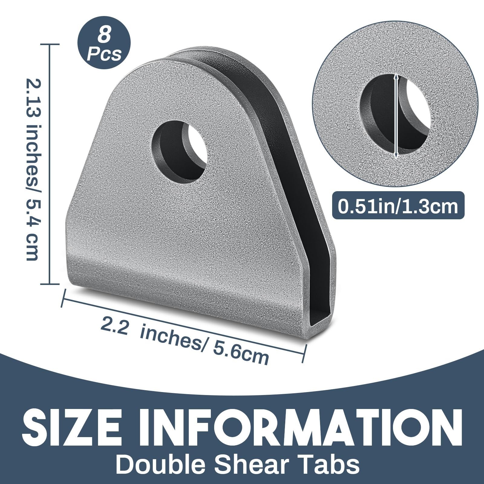 8 Pack Double Shear Tabs for Seat Belts – 1/2″ Weld-On Limit Straps for Offroad