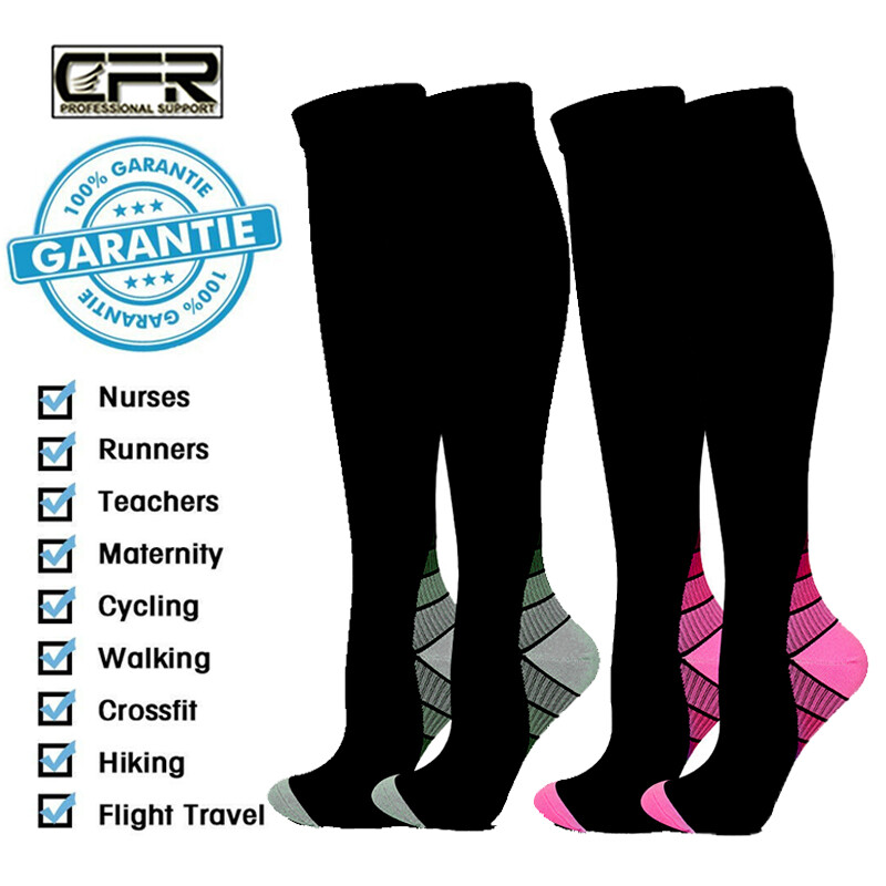 Copper Stretch Compression Socks 20-30mmHg Leg Support Sports Sleeve Men Women