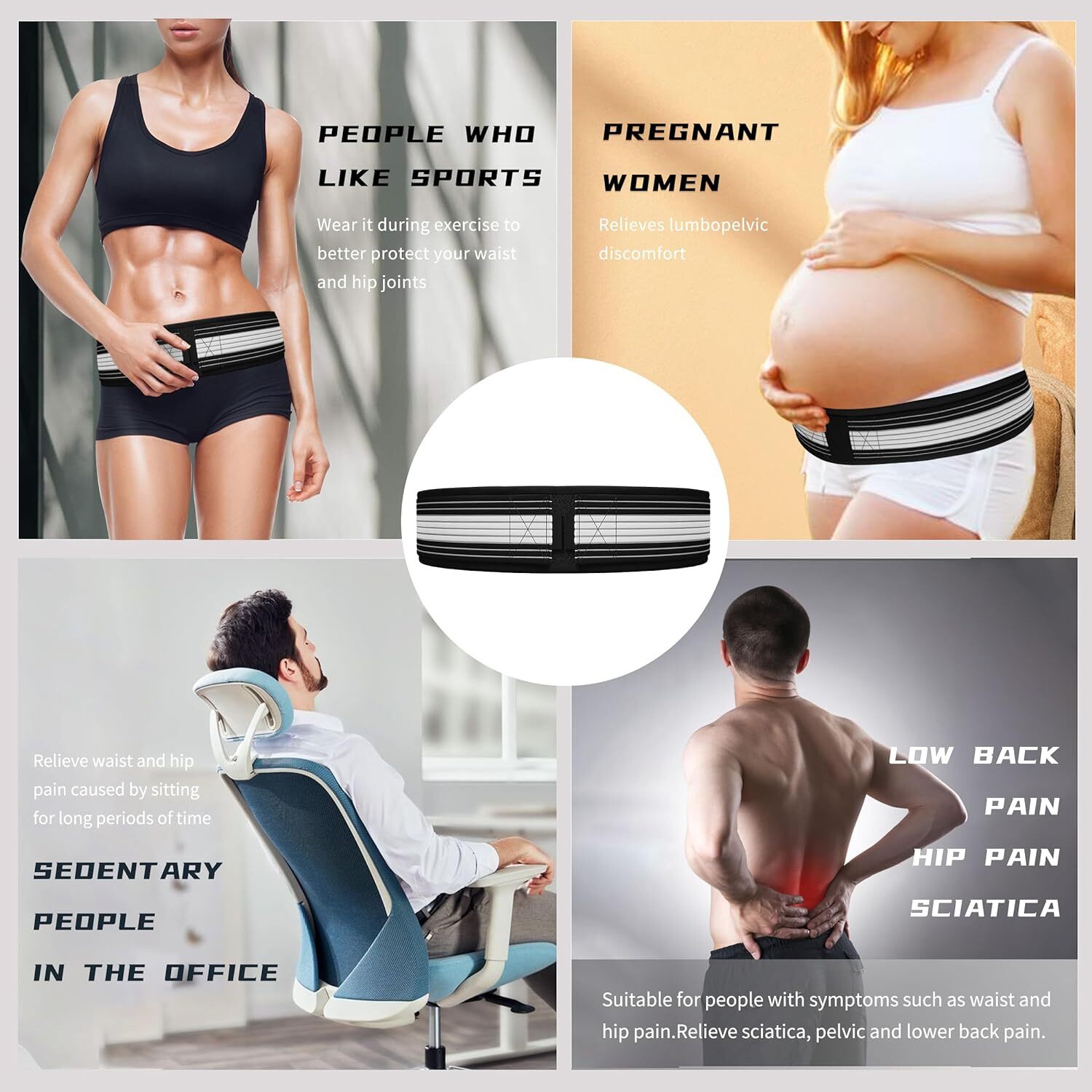 Sacroiliac Joint Hip Belts Lower Back Support Brace Sciatica Lumbar Pain Relief