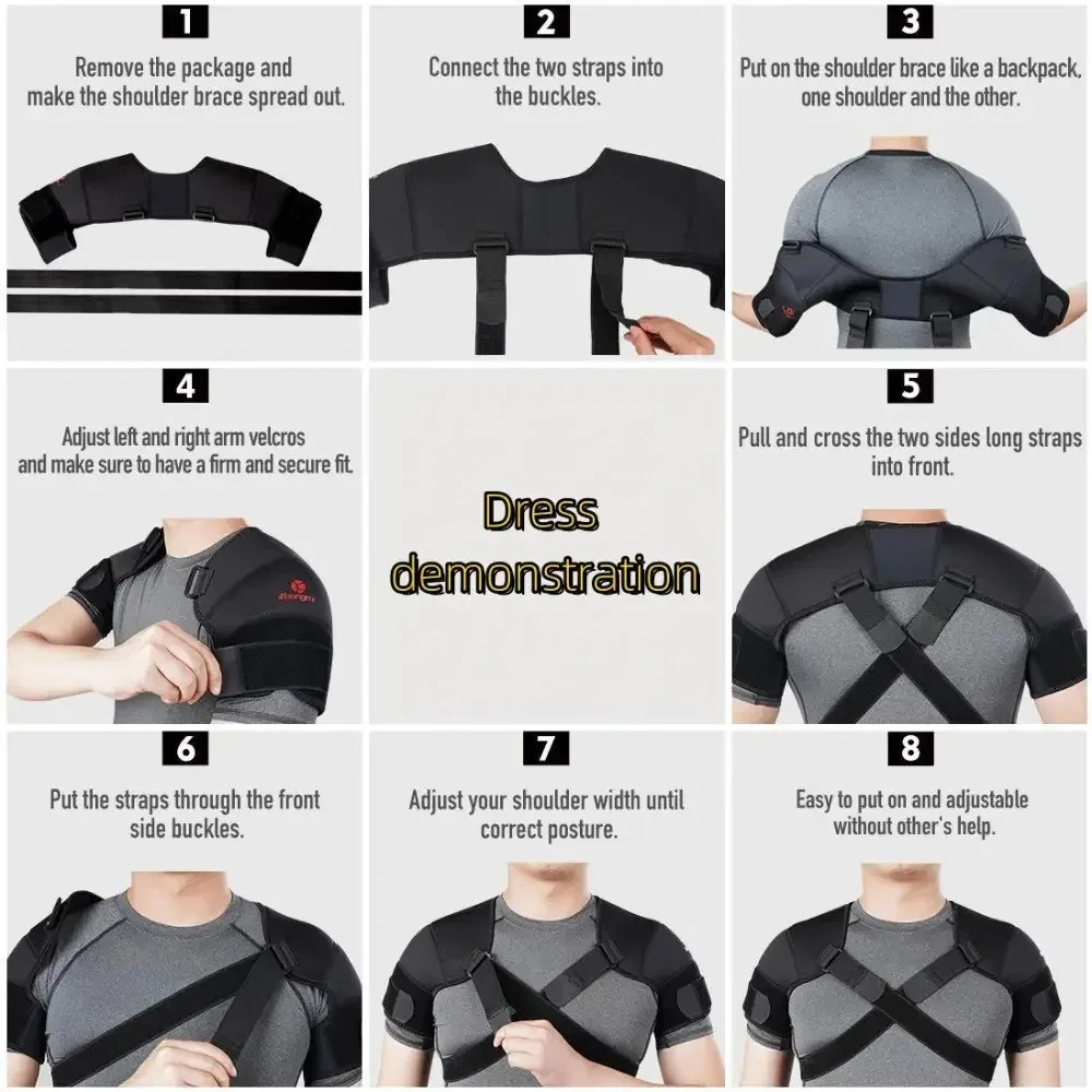Adjustable Cross Shoulder Support Straps Polyester Fiber Hand Wash Only for Back