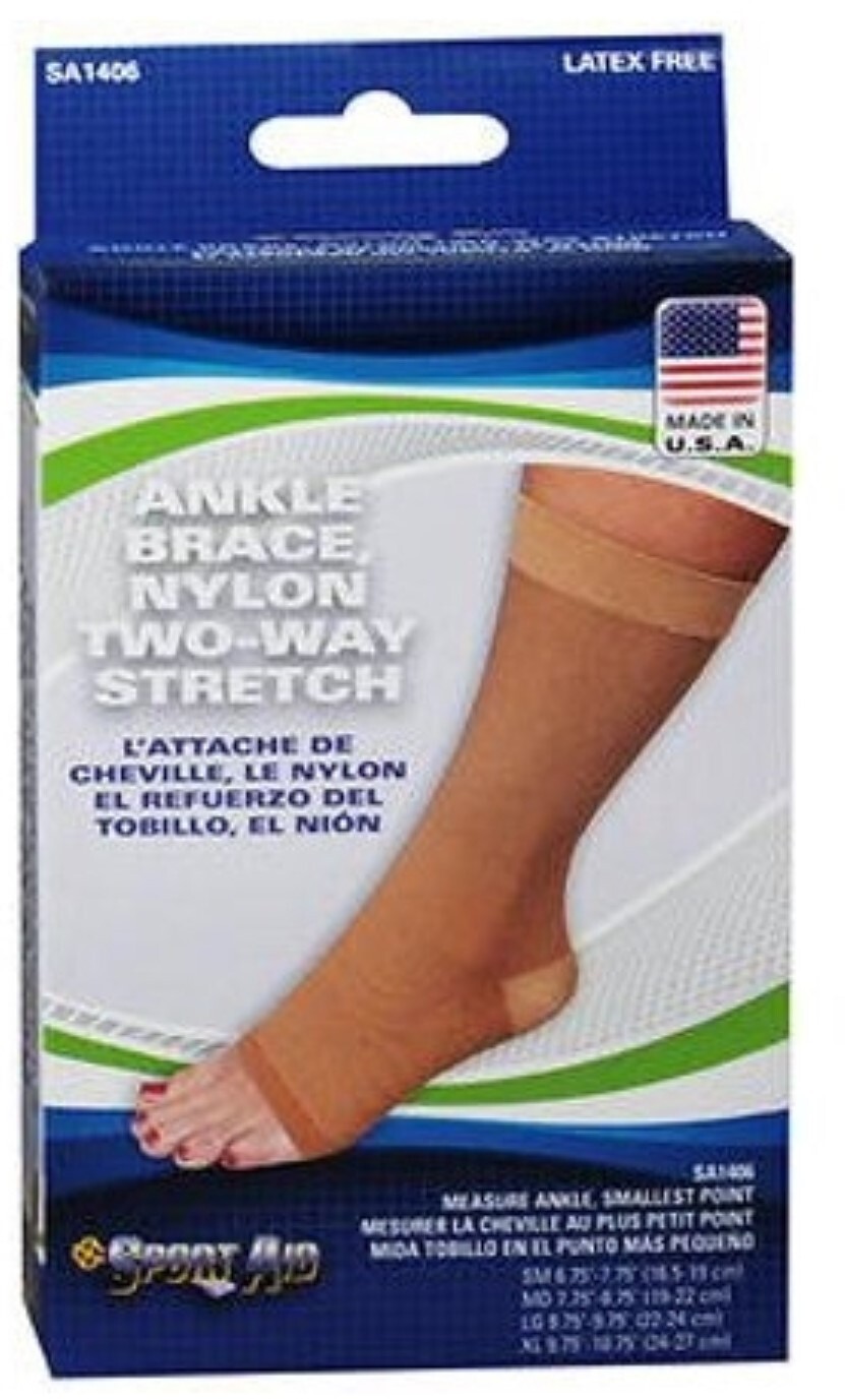 Sport Aid SA1406 Ankle Brace Nylon Two Way Stretch Extra Large Beige Color 1ct