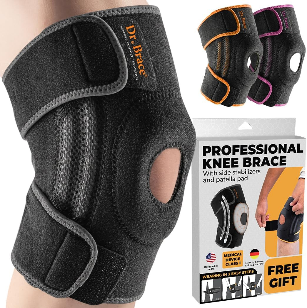 ELITE Knee Brace with Side Stabilizers & Patella Gel Pads for Maximum Knee Pain