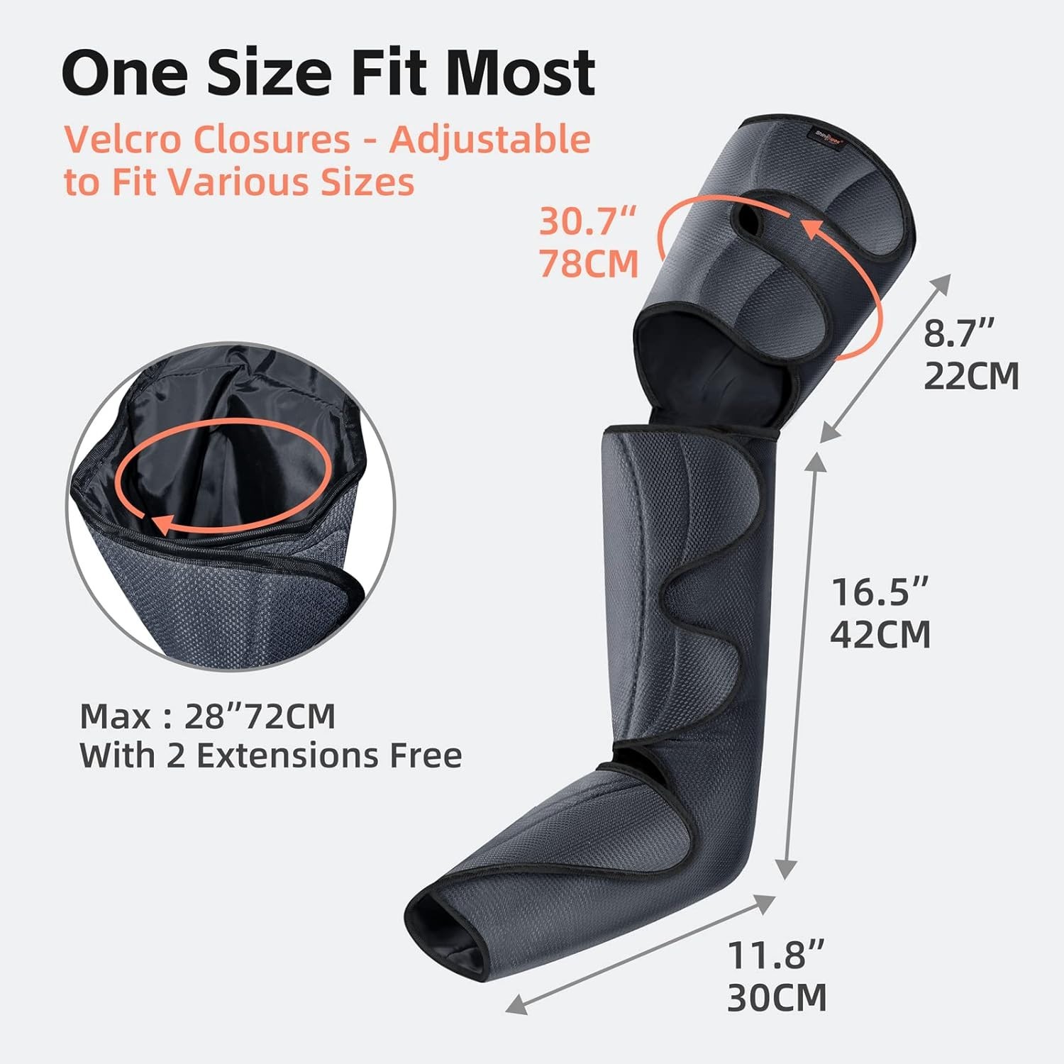 Air Compression Massager for Circulation and Pain Relief, Extenders Wrap, Corded