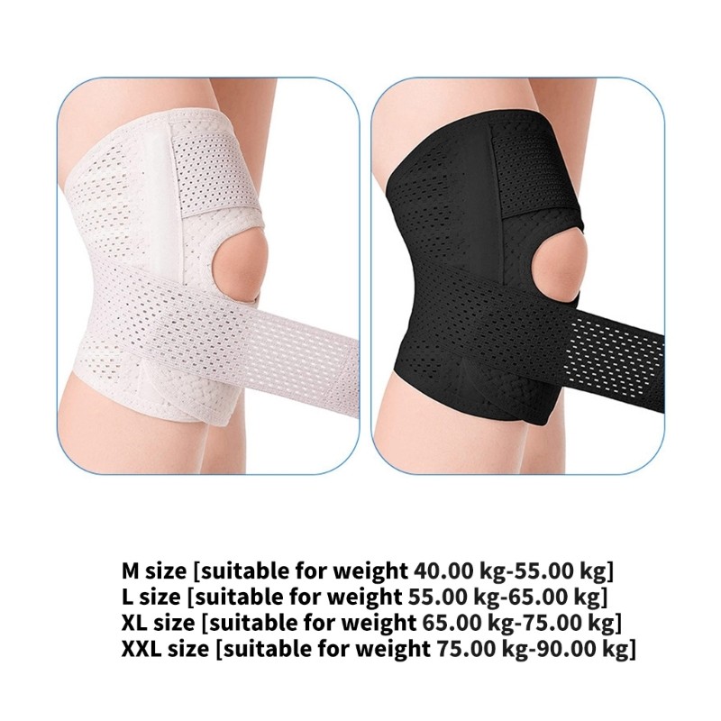 Sport Knee Brace with Metal Spring Stabilizers Adjustable Elastic Knees Support
