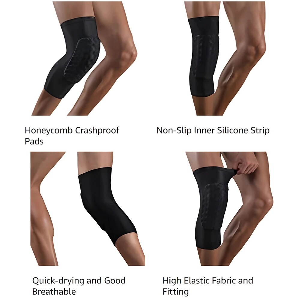 US Compression Sleeves Long Knee Pads Brace Support Protector Basketball Sports