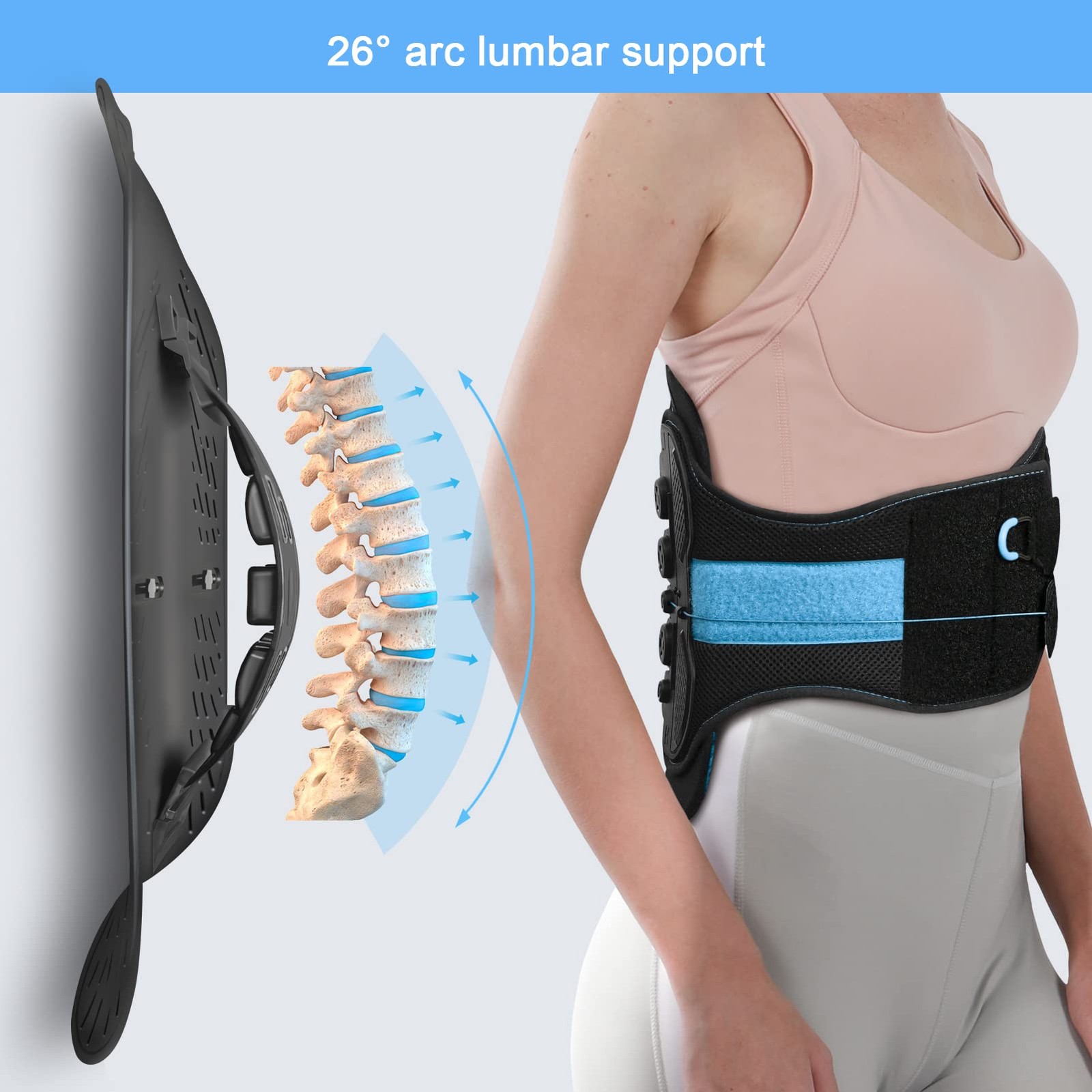 LSO Back Brace with Maximum Decompression Plate & Adjustable Arch Back Support,D