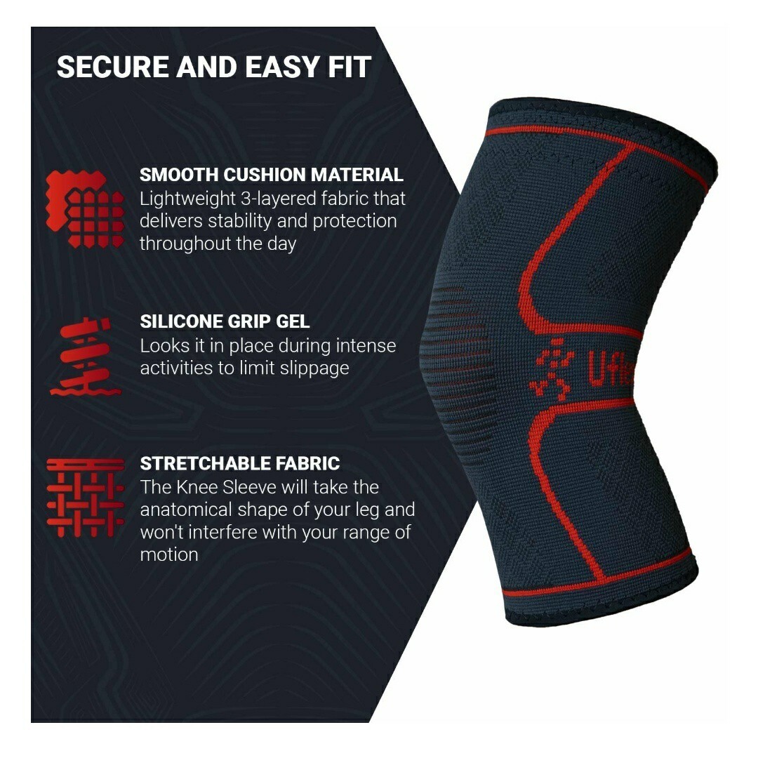 UFlex Athletics Knee Compression Sleeve Support Unisex Size SMALL – 1 piece NIB