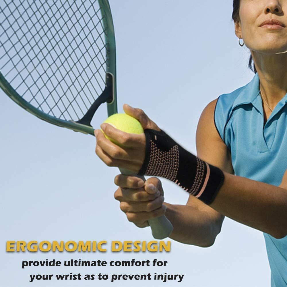 Copper Wrist Brace Support Compression Sleeves Arthritis Carpal Tunnel Relief US