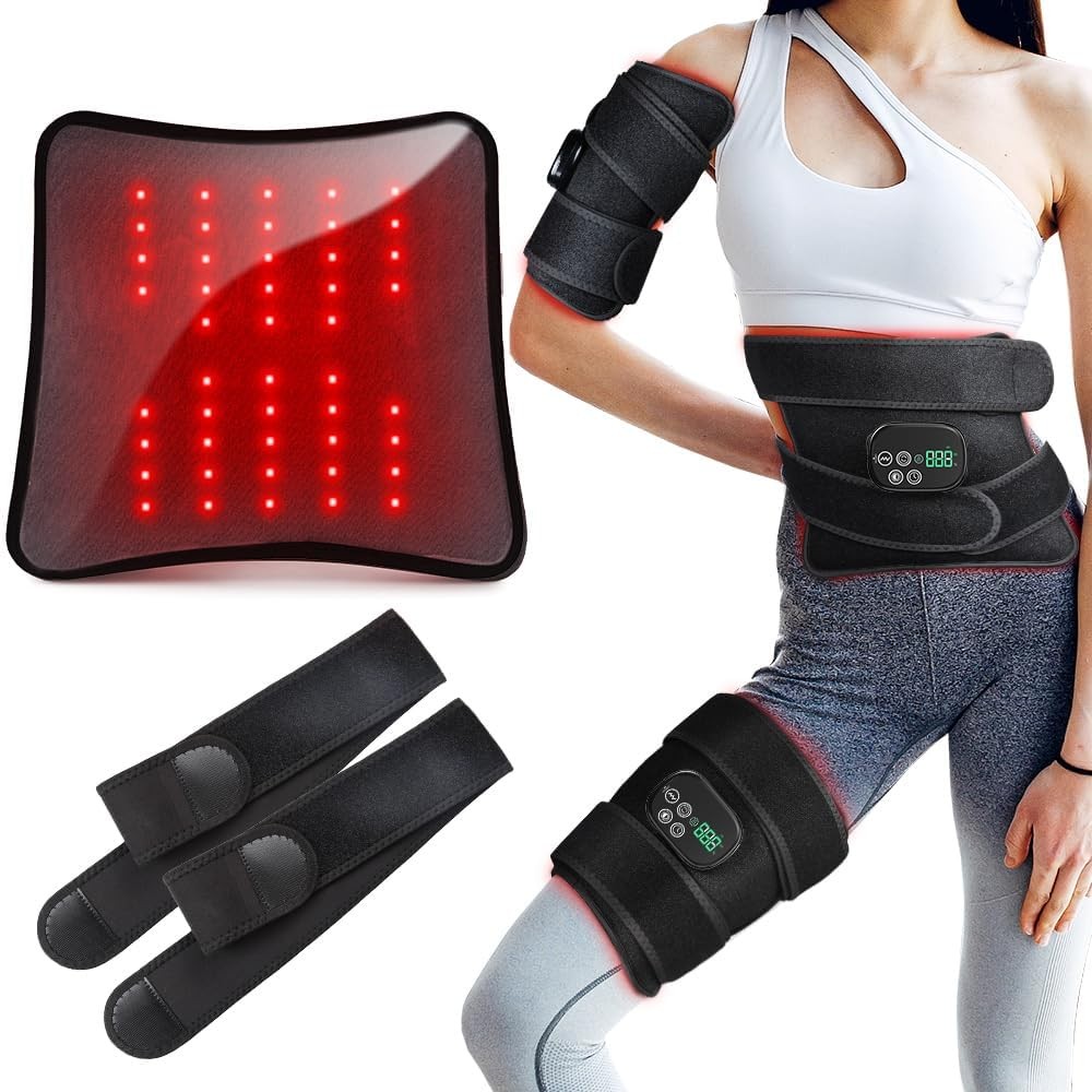 Red Light Heating Vibration Back Massager Lumbar Belt for Lower Back Pain Relief