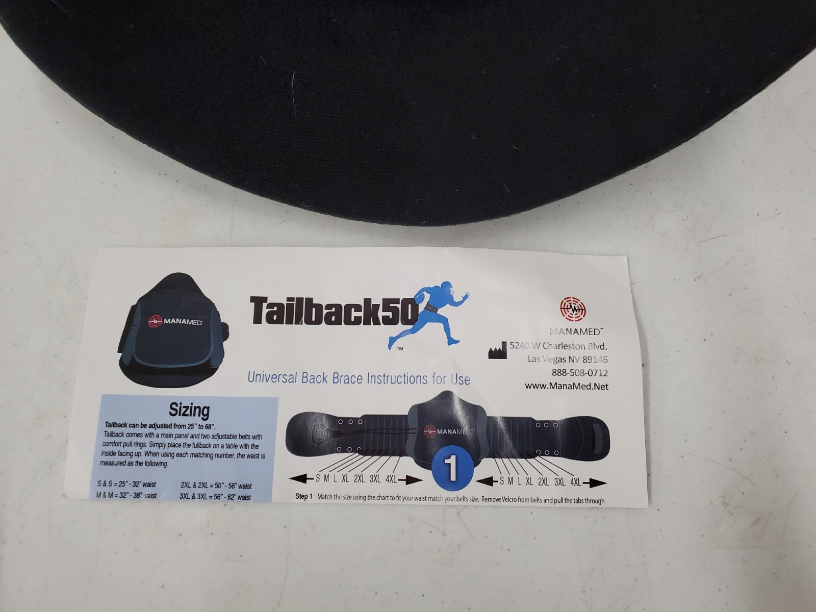 MANAMED TB050 TAILBACK50 BACK BRACE (131434-1 JO BY119)