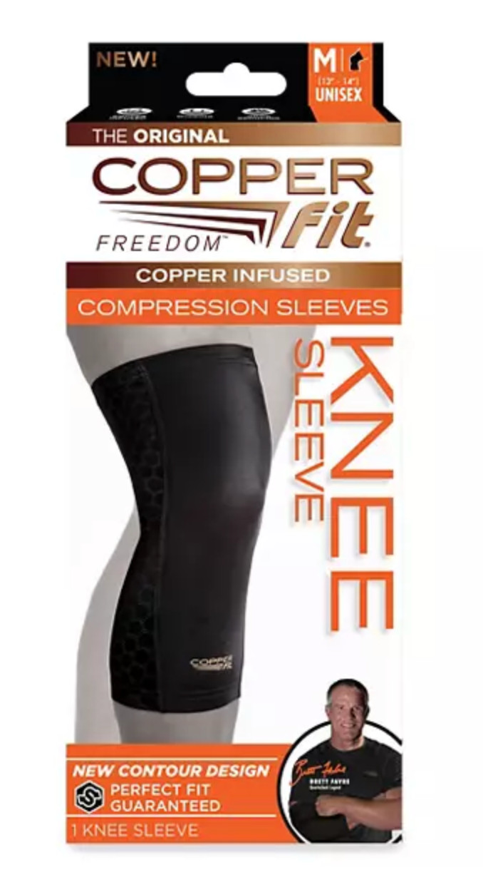 New -Copper Fit Freedom Copper Infused Knee Compression Sleeve Unisex M 13″-14″