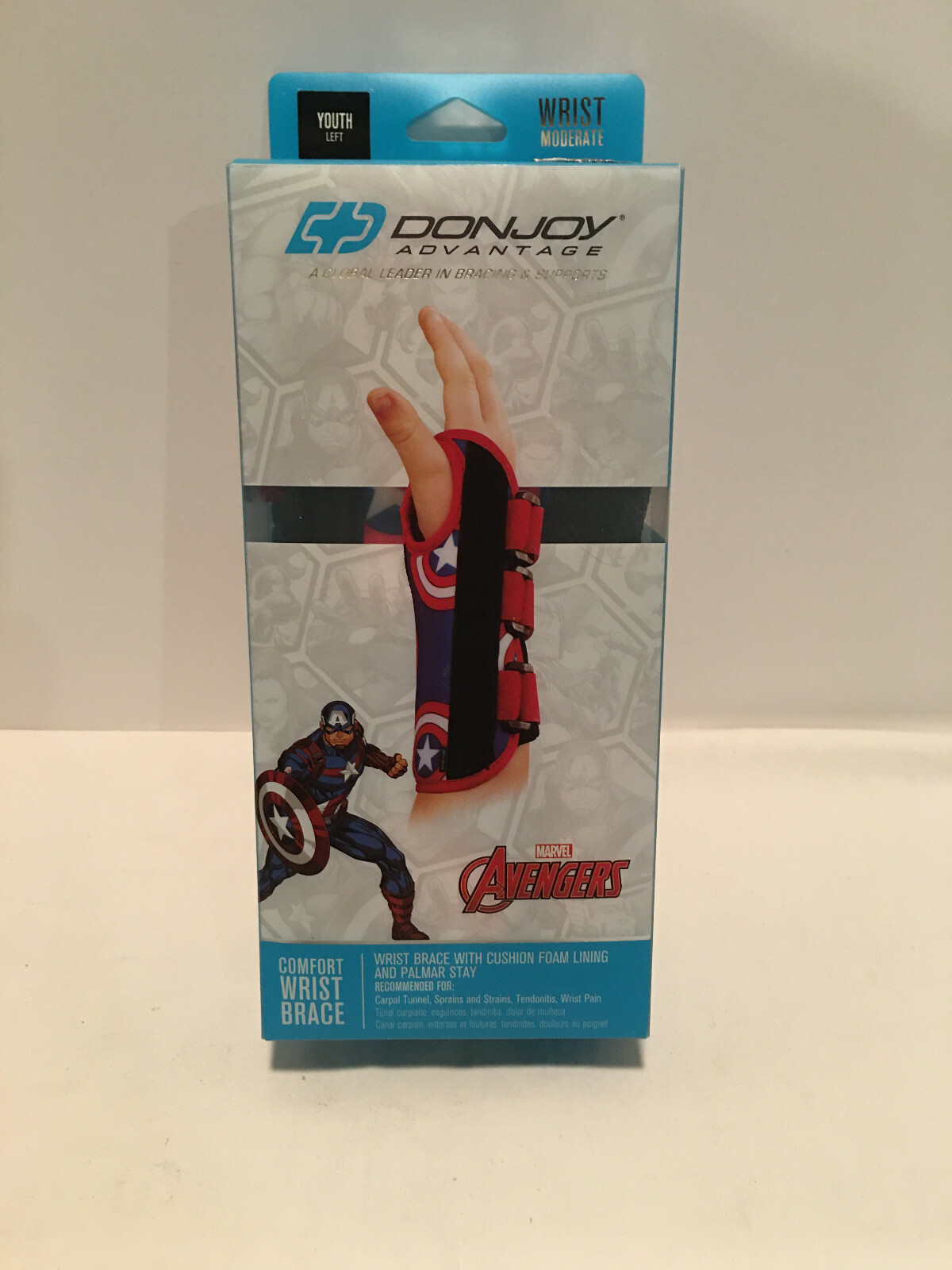 DONJOY Advantage Kids Marvel Captain America Comfort Wrist Brace Left