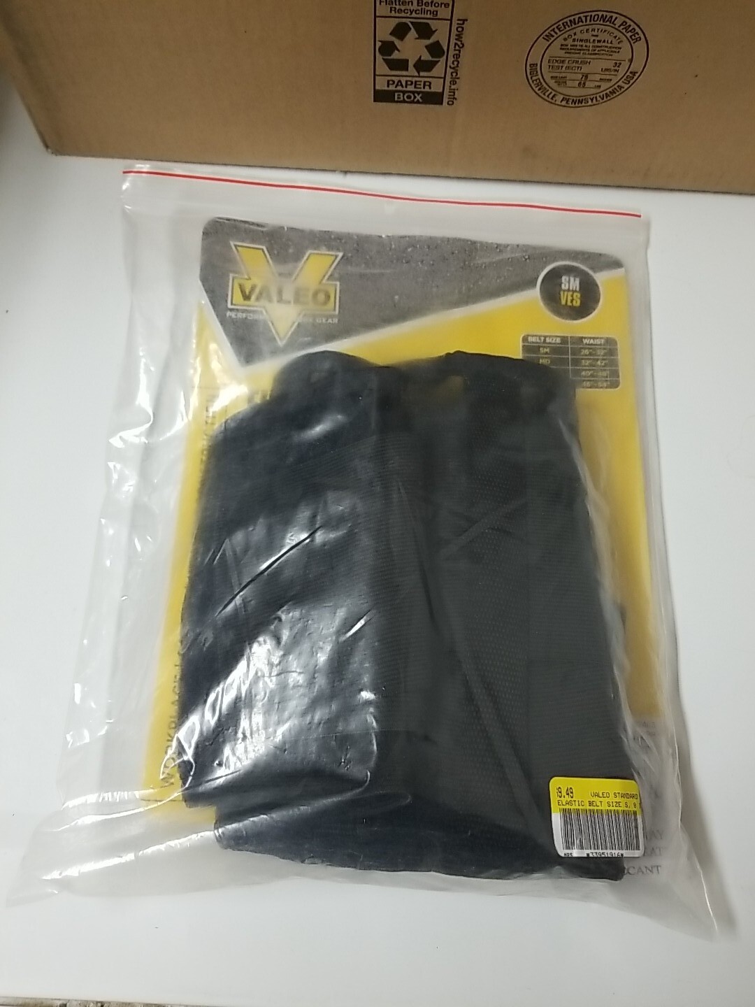 Valeo Elastic Support Belt Small 26″-32″ Black V14680SM Back Safety New