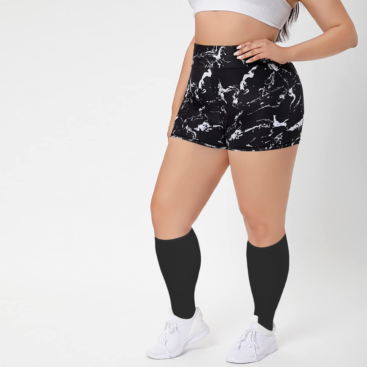 Plus Size XXXL Compression Socks with Extra Wide Calf – Knee High Firm Support