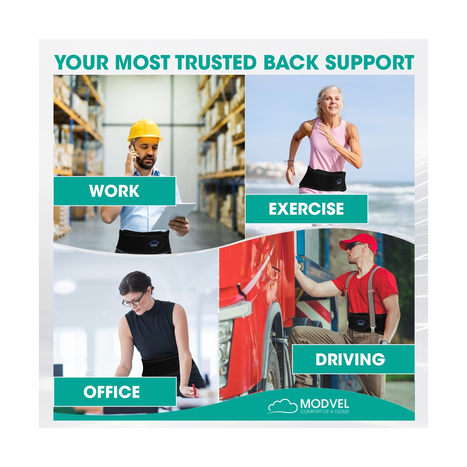 MODVEL Back Brace for Men And Women Lower Back Pain, Back Support Belt, Lumba…