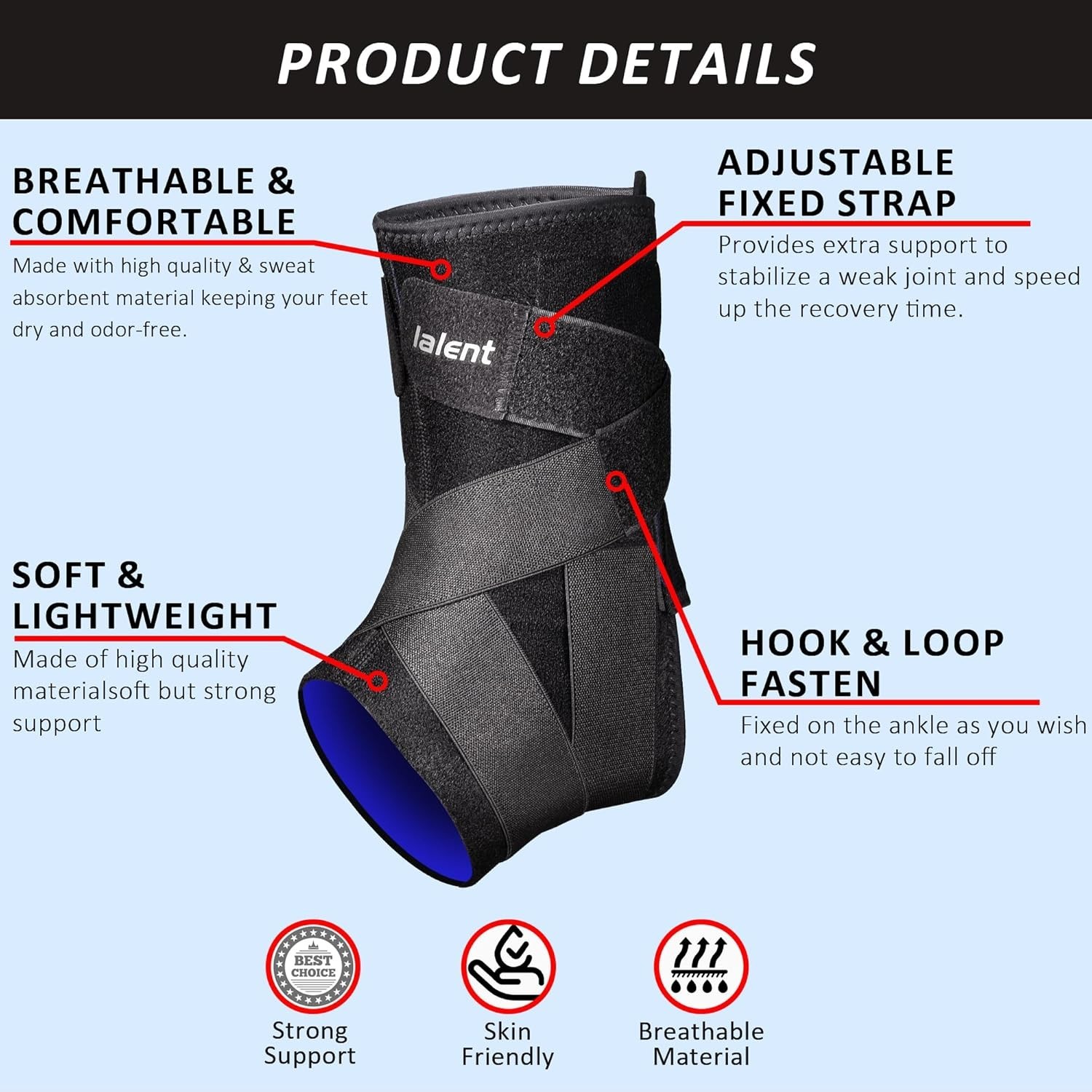 Lightweight and Adjustable Ankle Brace – Essential for Running & Volleyball