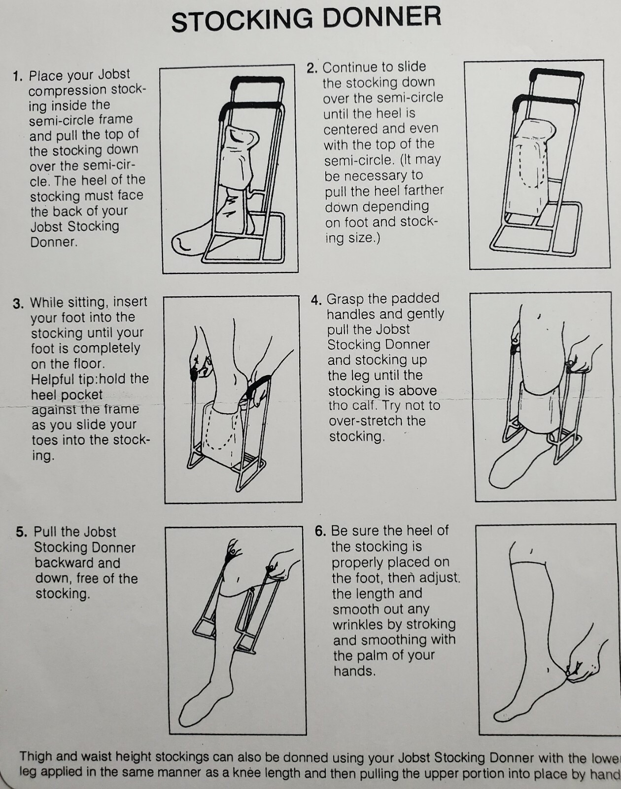 Jobst Compression Stocking Donner Aid Help Apply Hose Heel Guide Support Socks